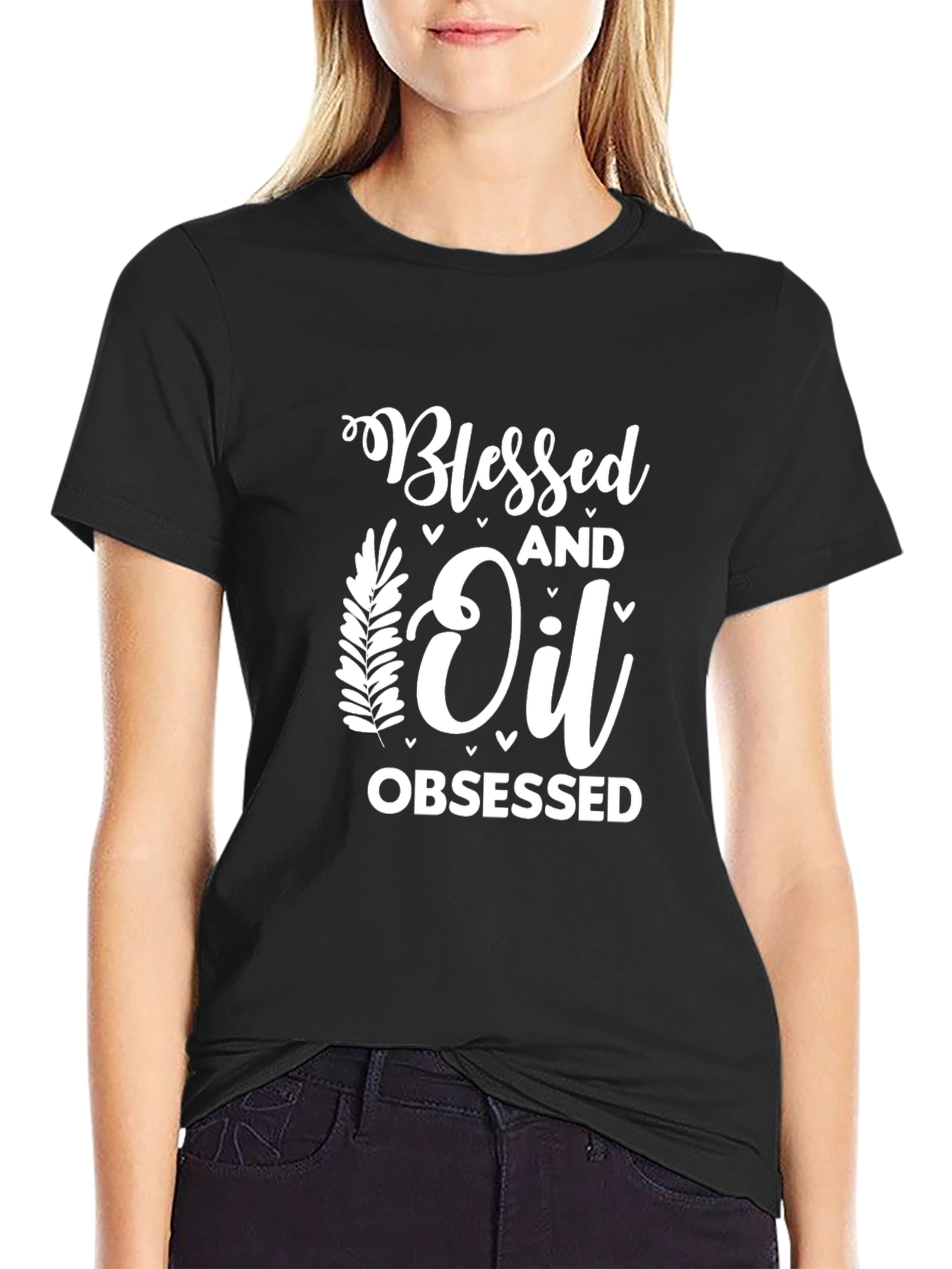 Blessed and Oil Obsessed Black Graphic Tee