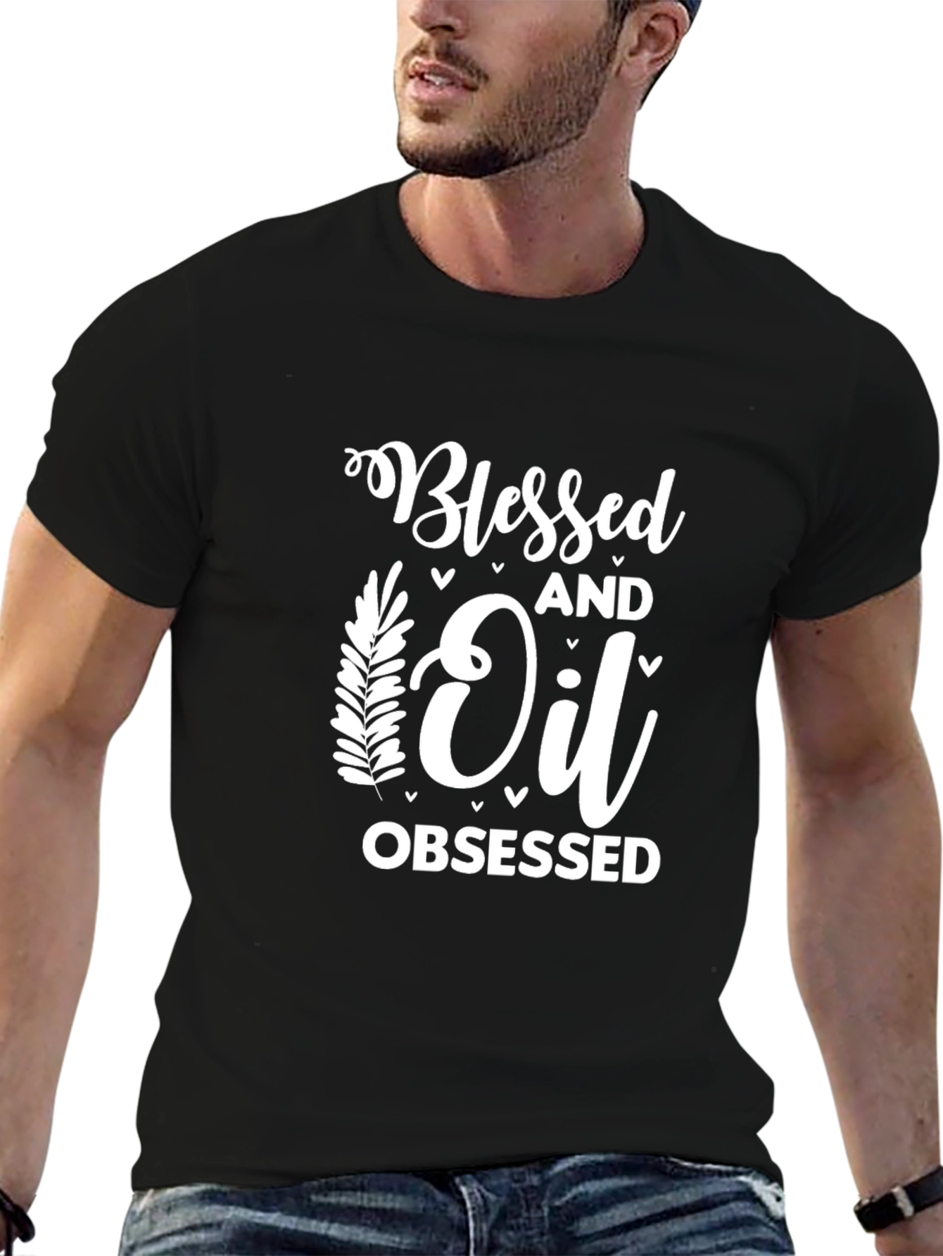 Blessed and Oil Obsessed Black Graphic Tee