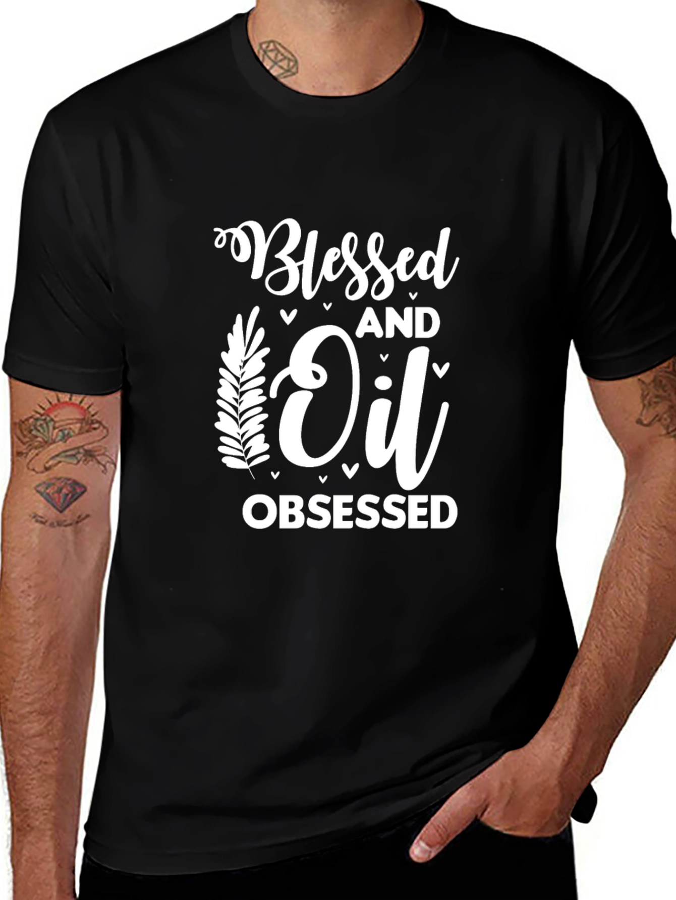 Blessed and Oil Obsessed Black Graphic Tee