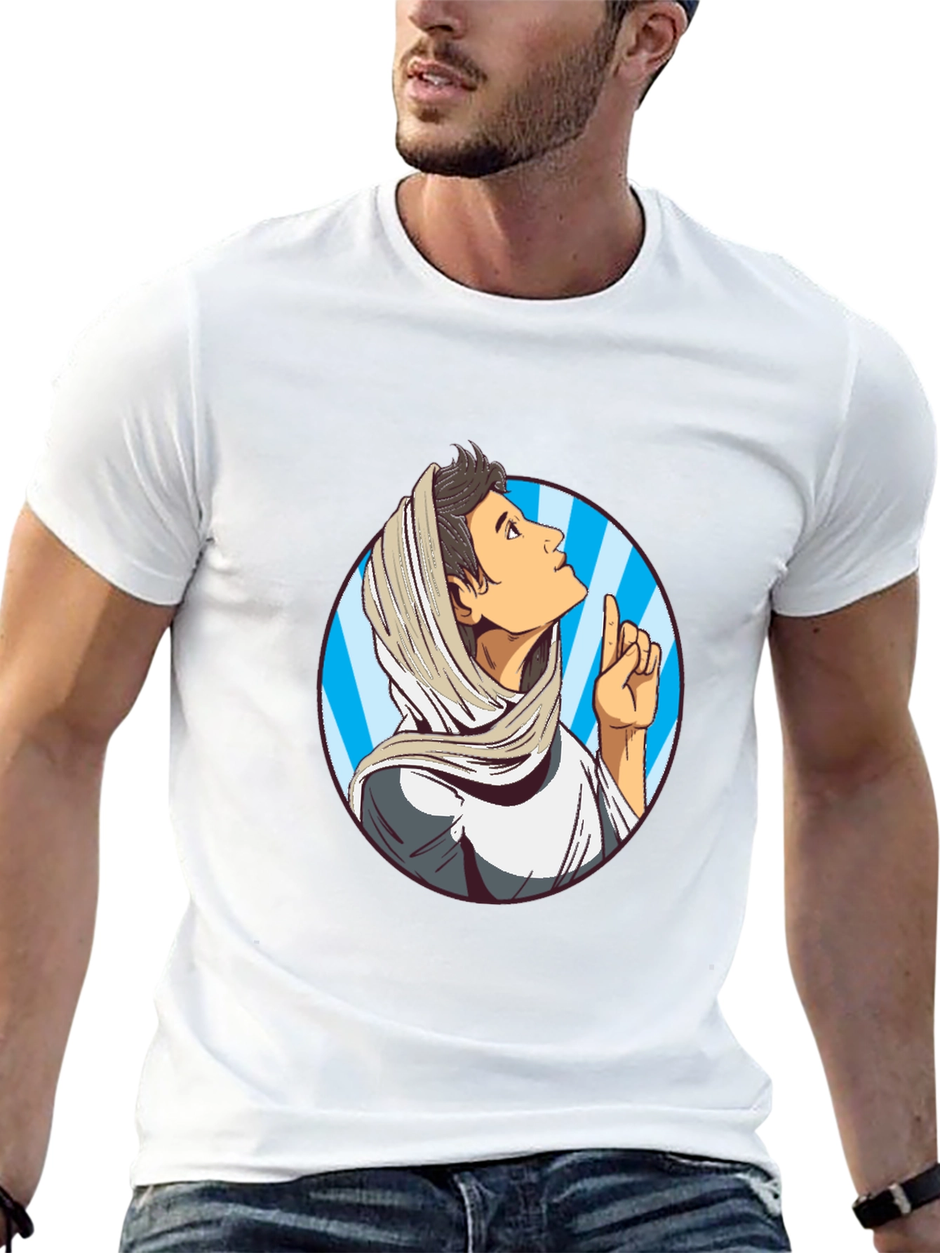 Cartoon Prophet Graphic Tee - Unique Design