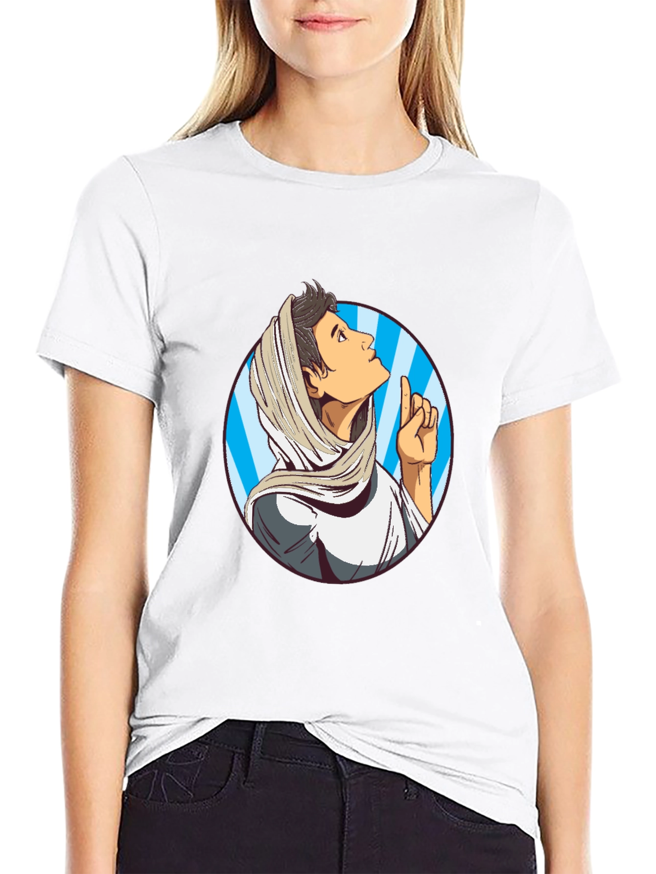 Cartoon Prophet Graphic Tee - Unique Design