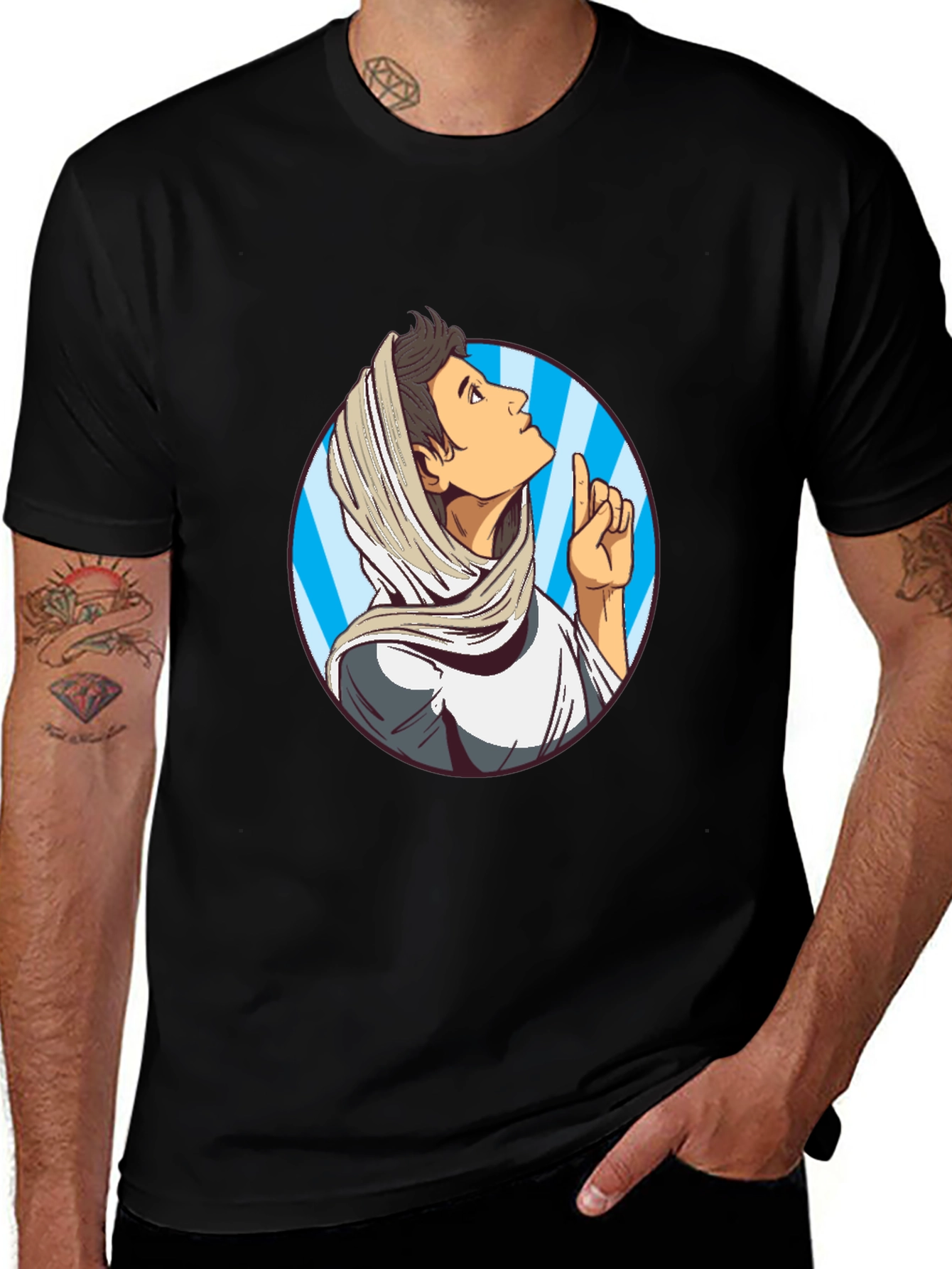 Cartoon Prophet Graphic Tee - Unique Design