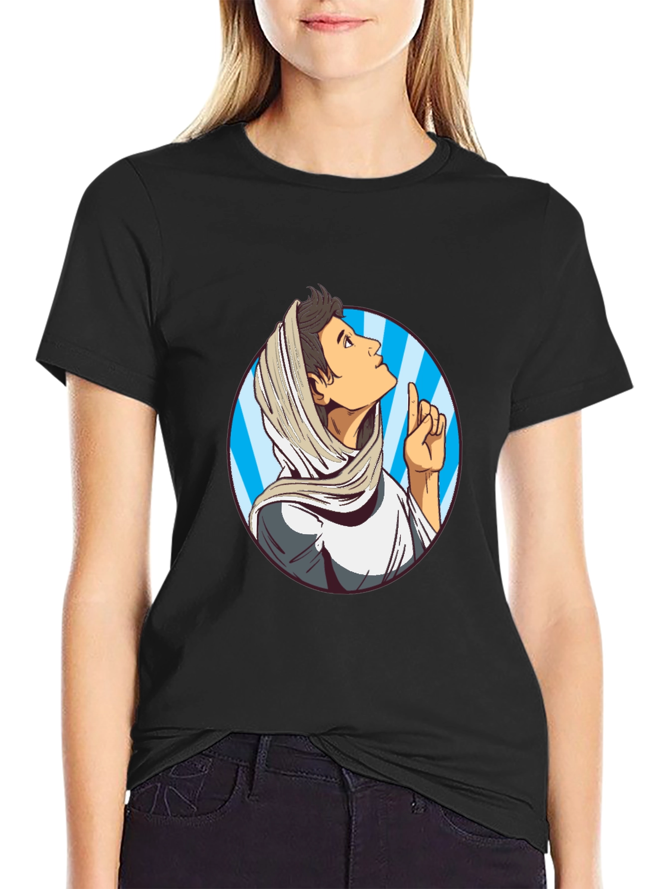 Cartoon Prophet Graphic Tee - Unique Design