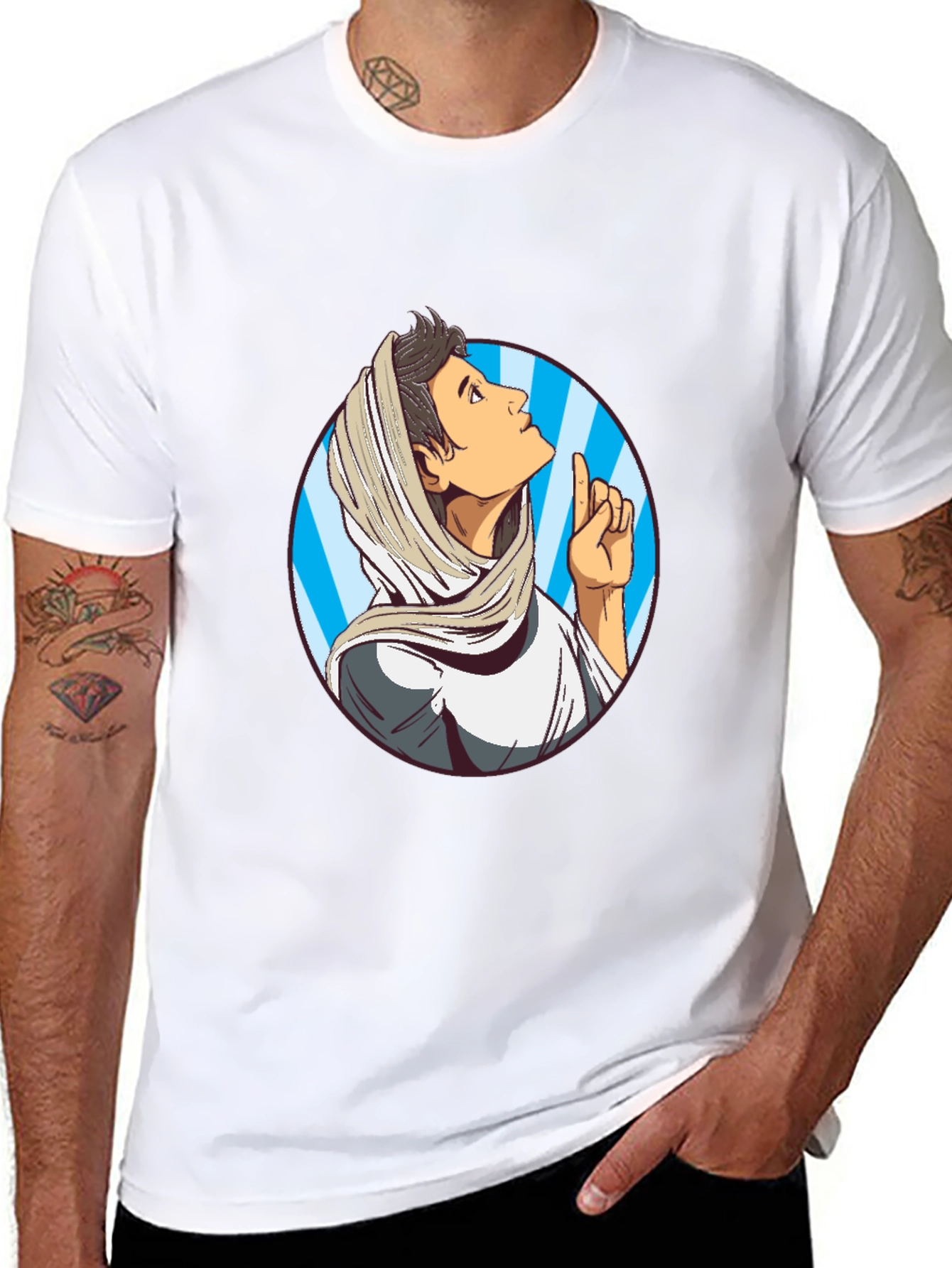 Cartoon Prophet Graphic Tee - Unique Design