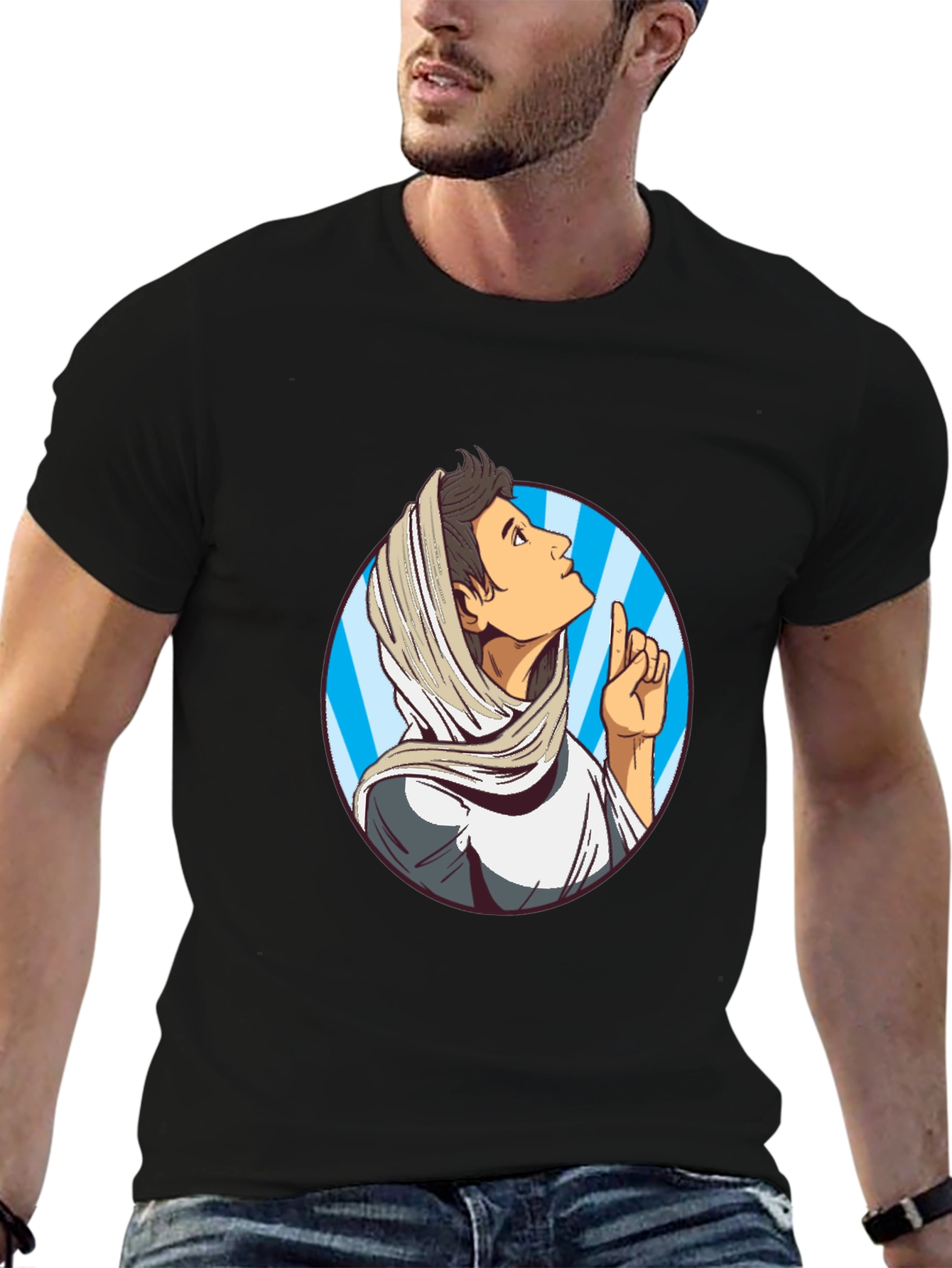 Cartoon Prophet Graphic Tee - Unique Design