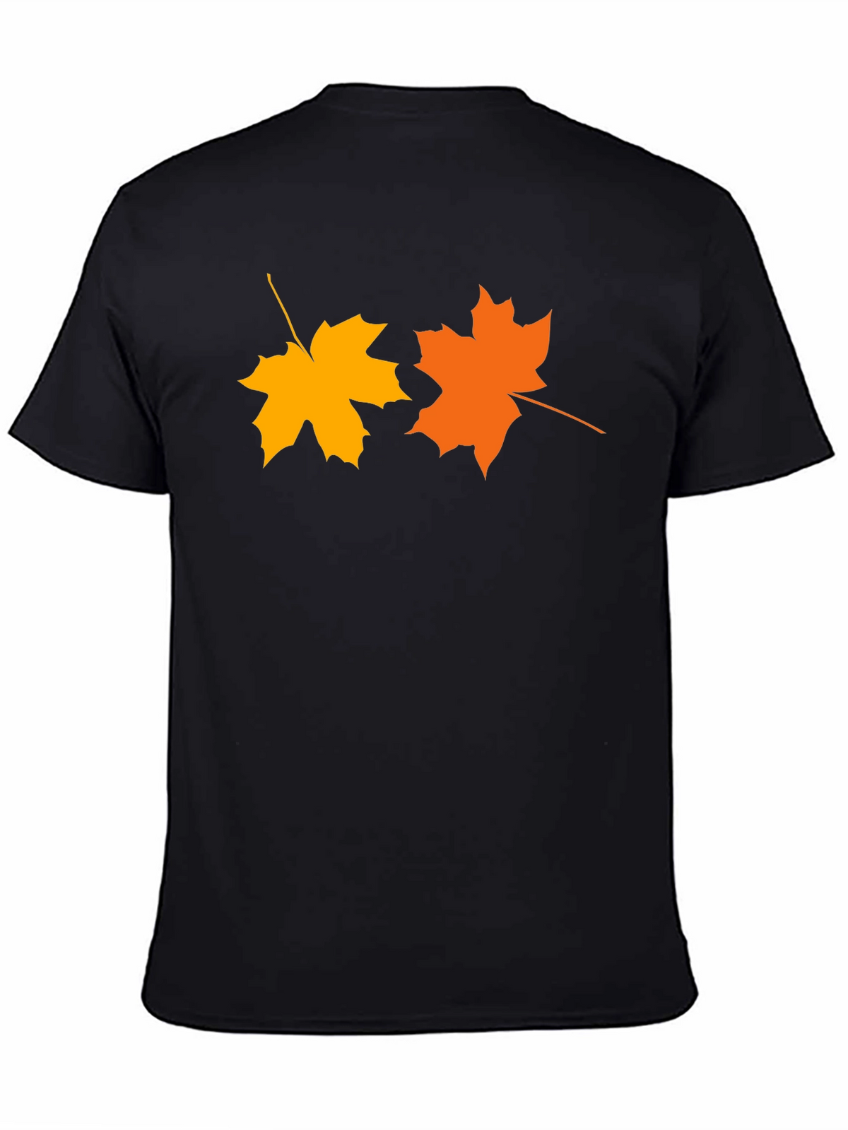 Autumn Maple Leaf Graphic Tee - Black