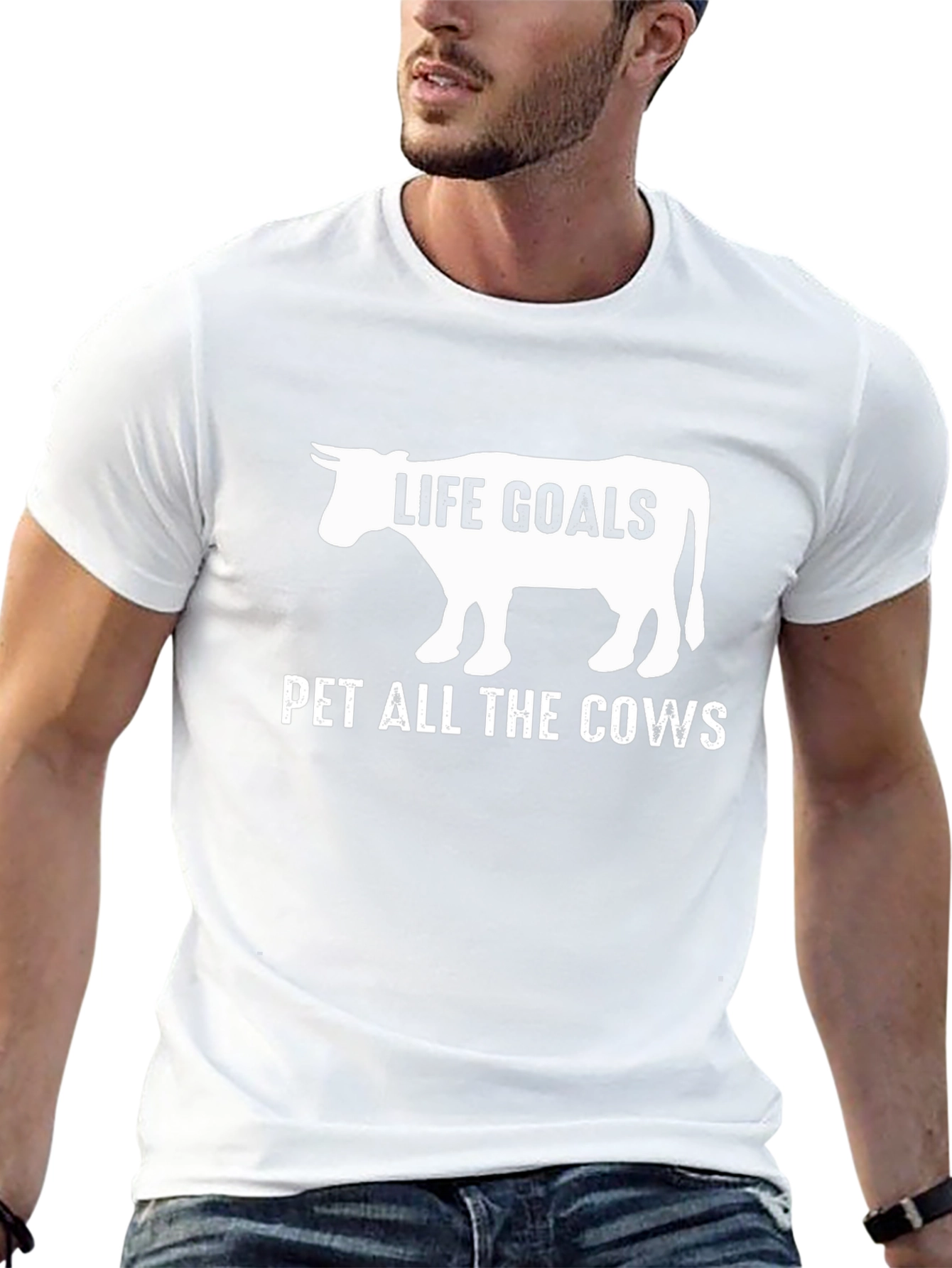 Life Goals Pet All The Cows Graphic Tee