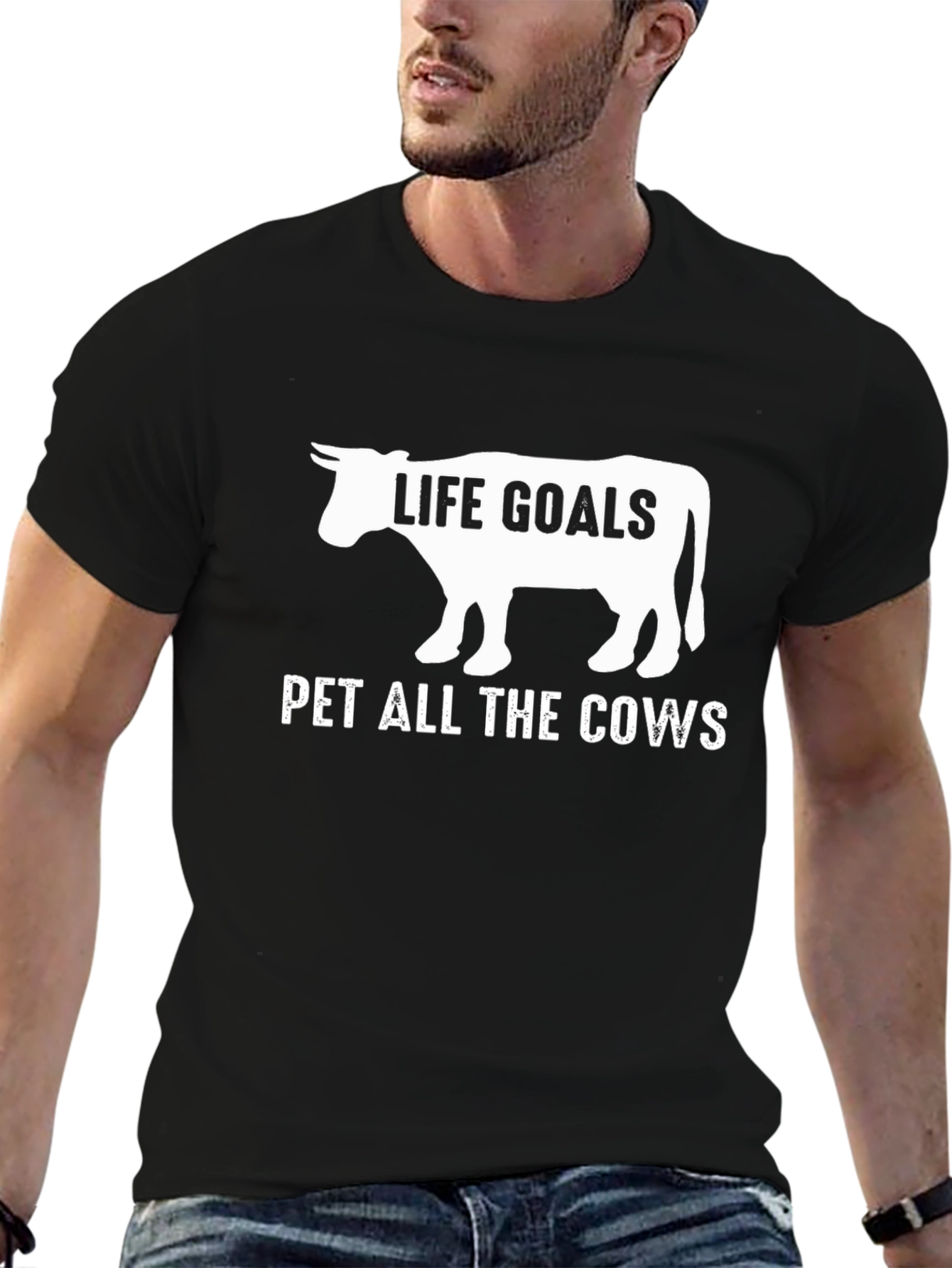 Life Goals Pet All The Cows Graphic Tee