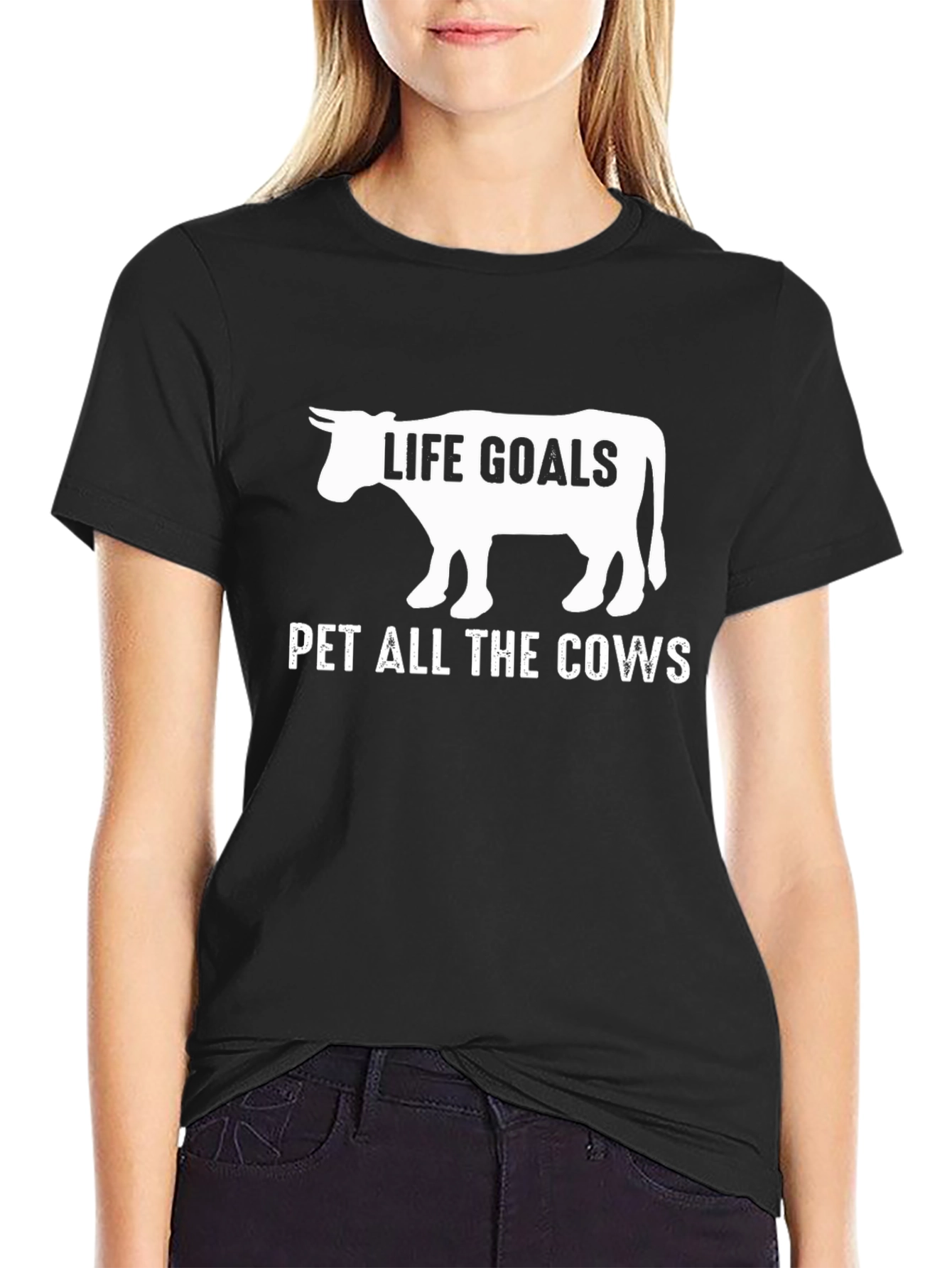 Life Goals Pet All The Cows Graphic Tee