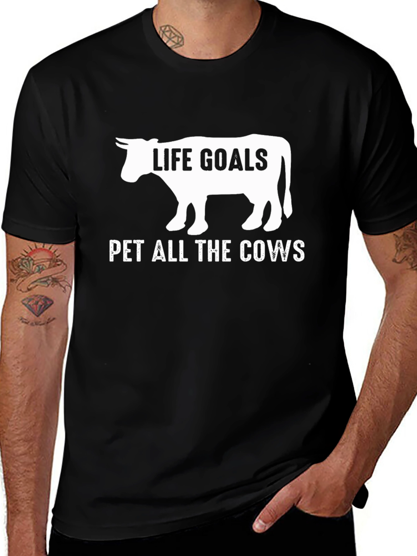 Life Goals Pet All The Cows Graphic Tee