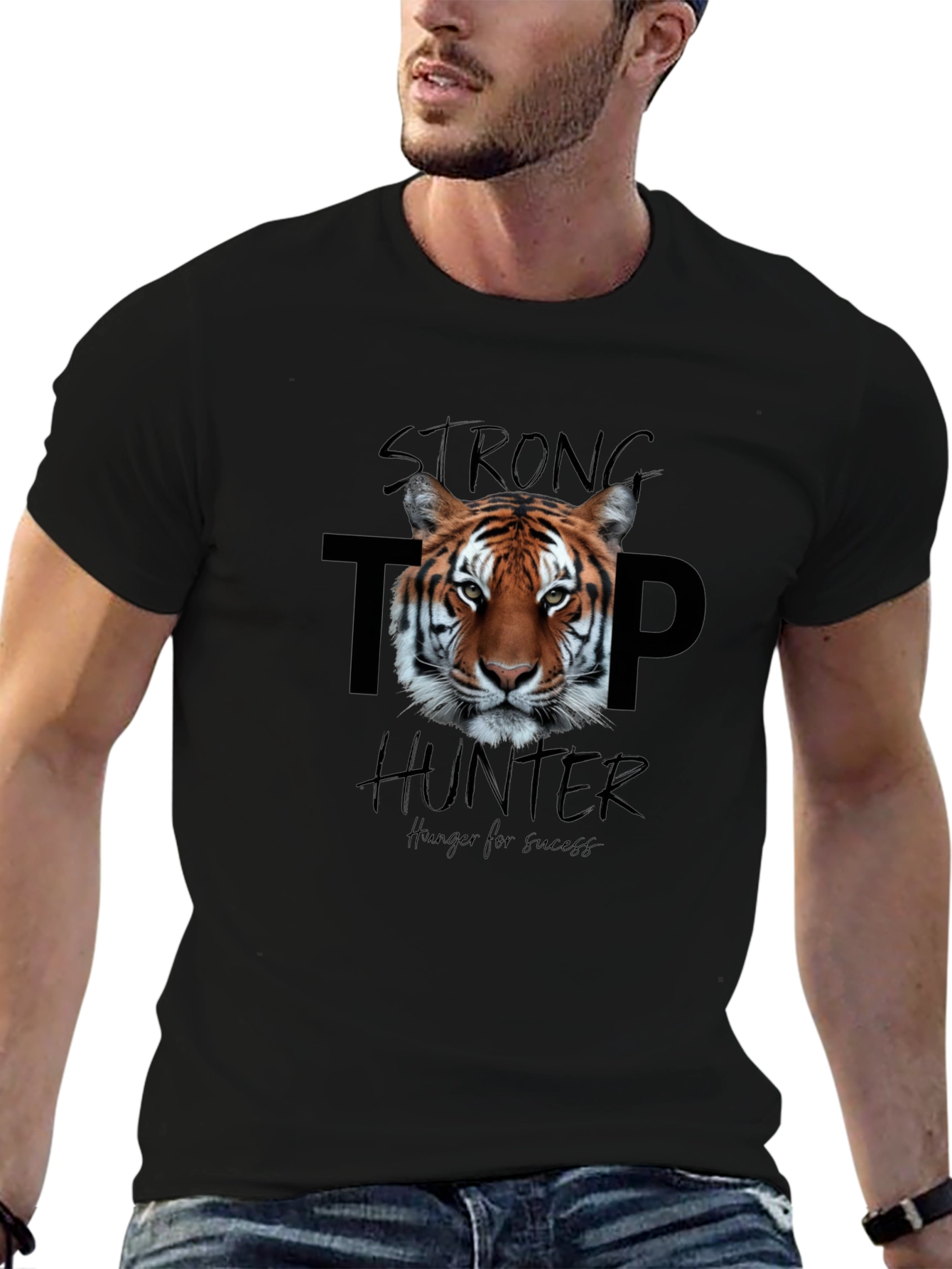 Strong Top Hunter Tiger Graphic T-Shirt