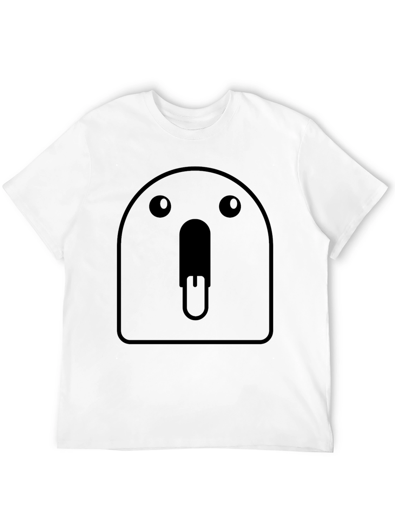 Funny Black T-Shirt with Cartoon Face Graphic