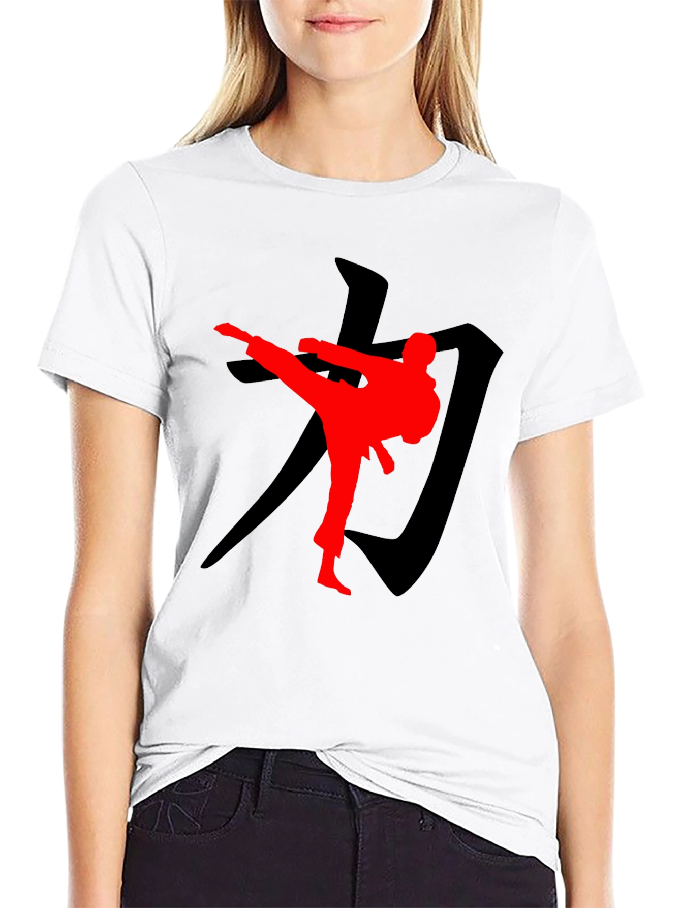 Martial Arts Silhouette Graphic Tee - Black