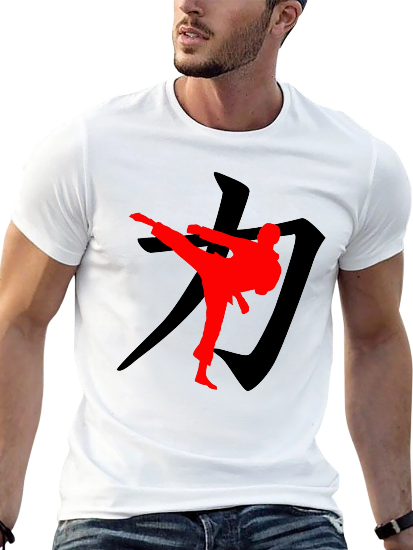 Martial Arts Silhouette Graphic Tee - Black