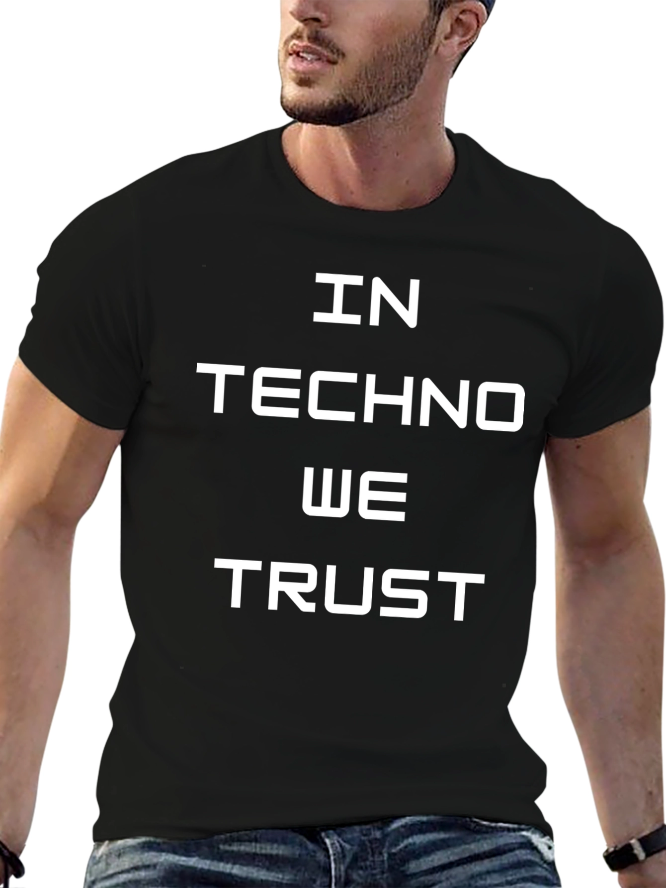 In Techno We Trust Black T-Shirt