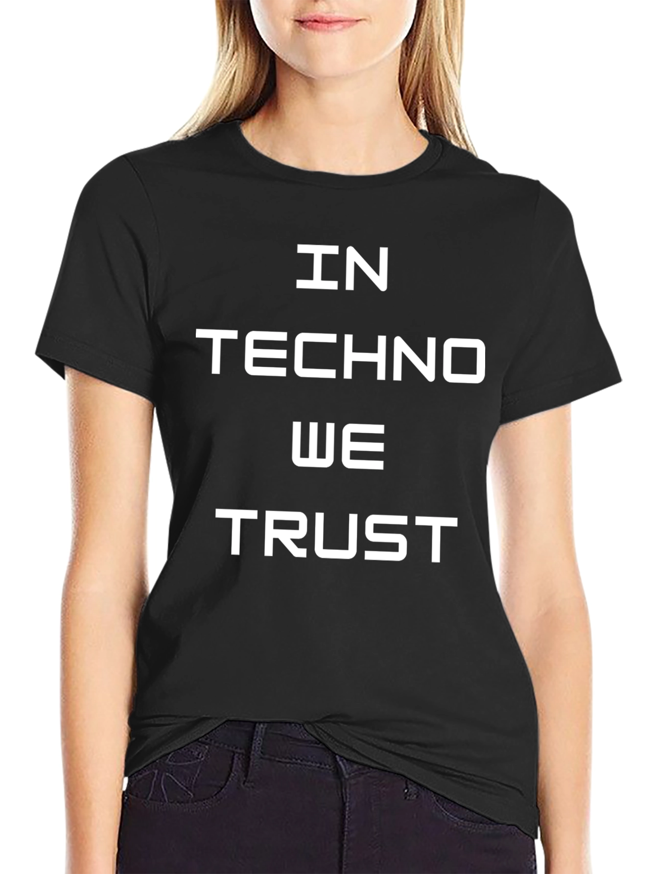 In Techno We Trust Black T-Shirt
