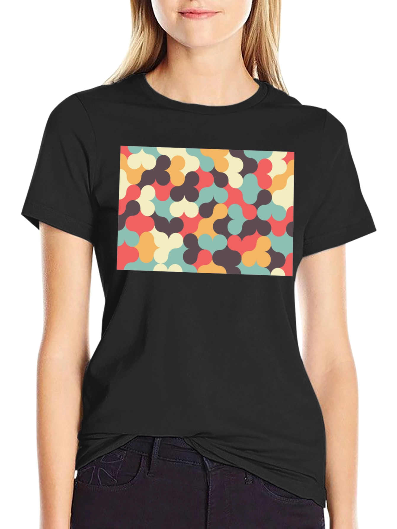 Retro Pattern T-Shirt - Unique Geometric Design