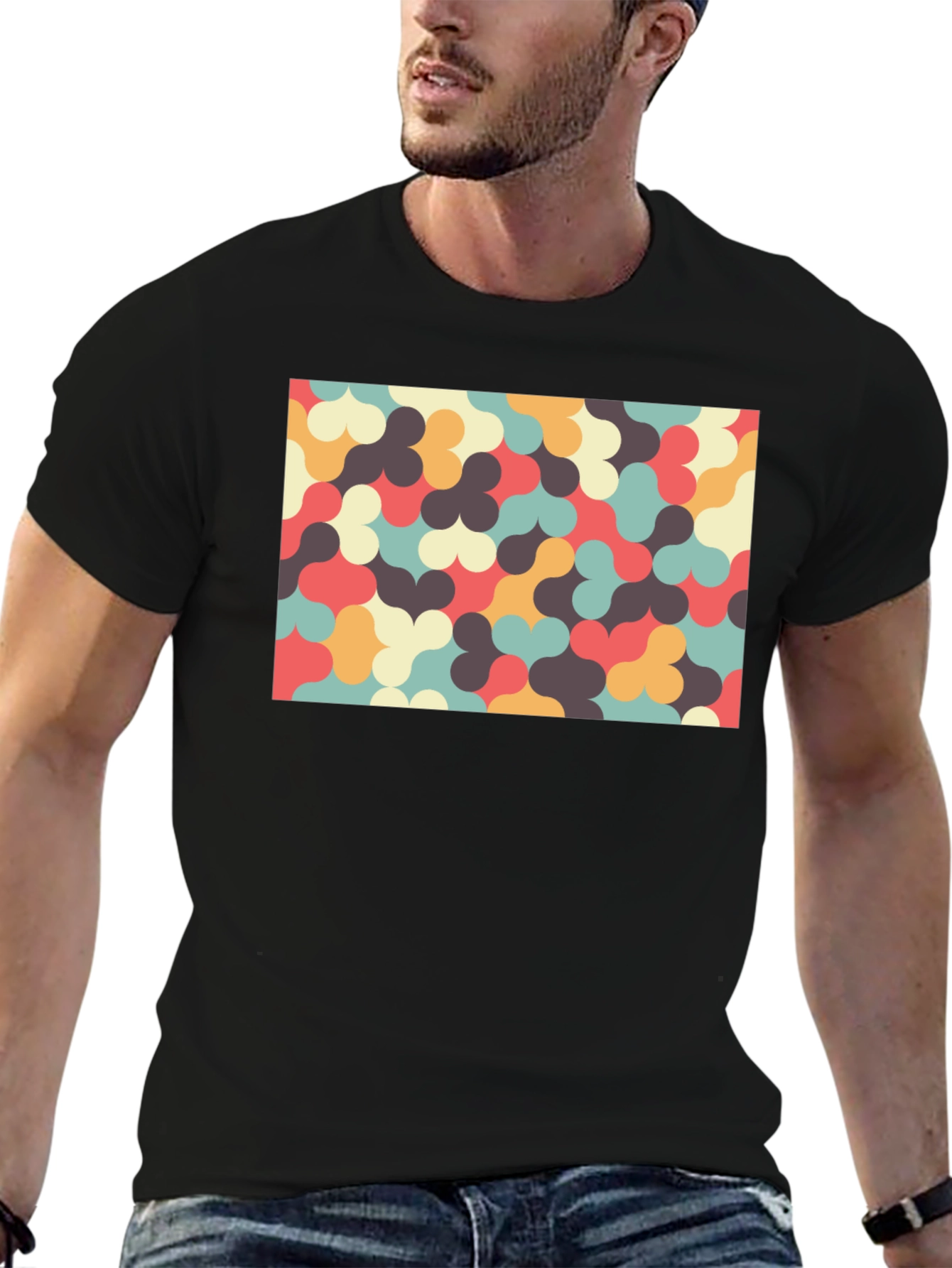 Retro Pattern T-Shirt - Unique Geometric Design