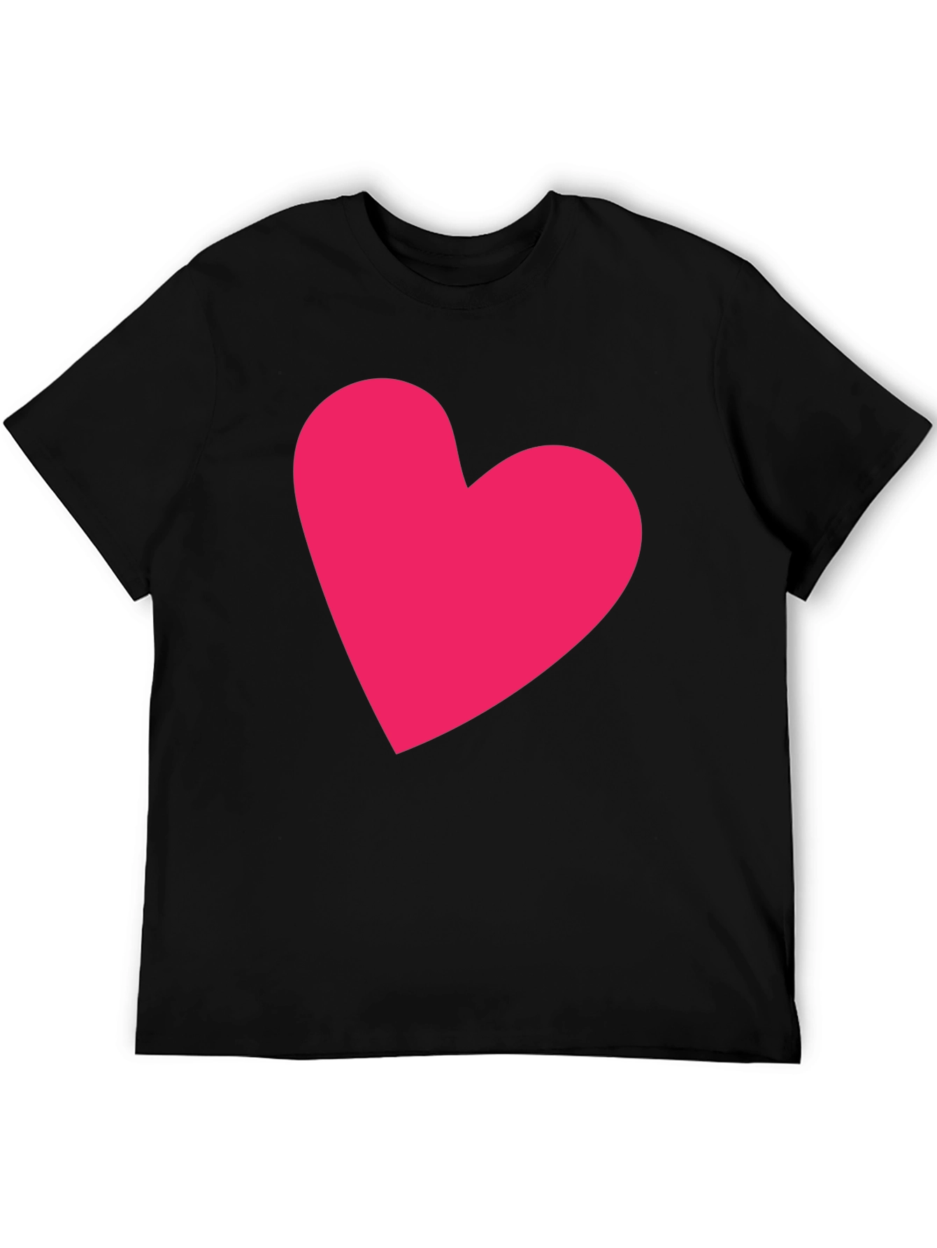 Heart Graphic Tee - Casual Black Cotton T-Shirt