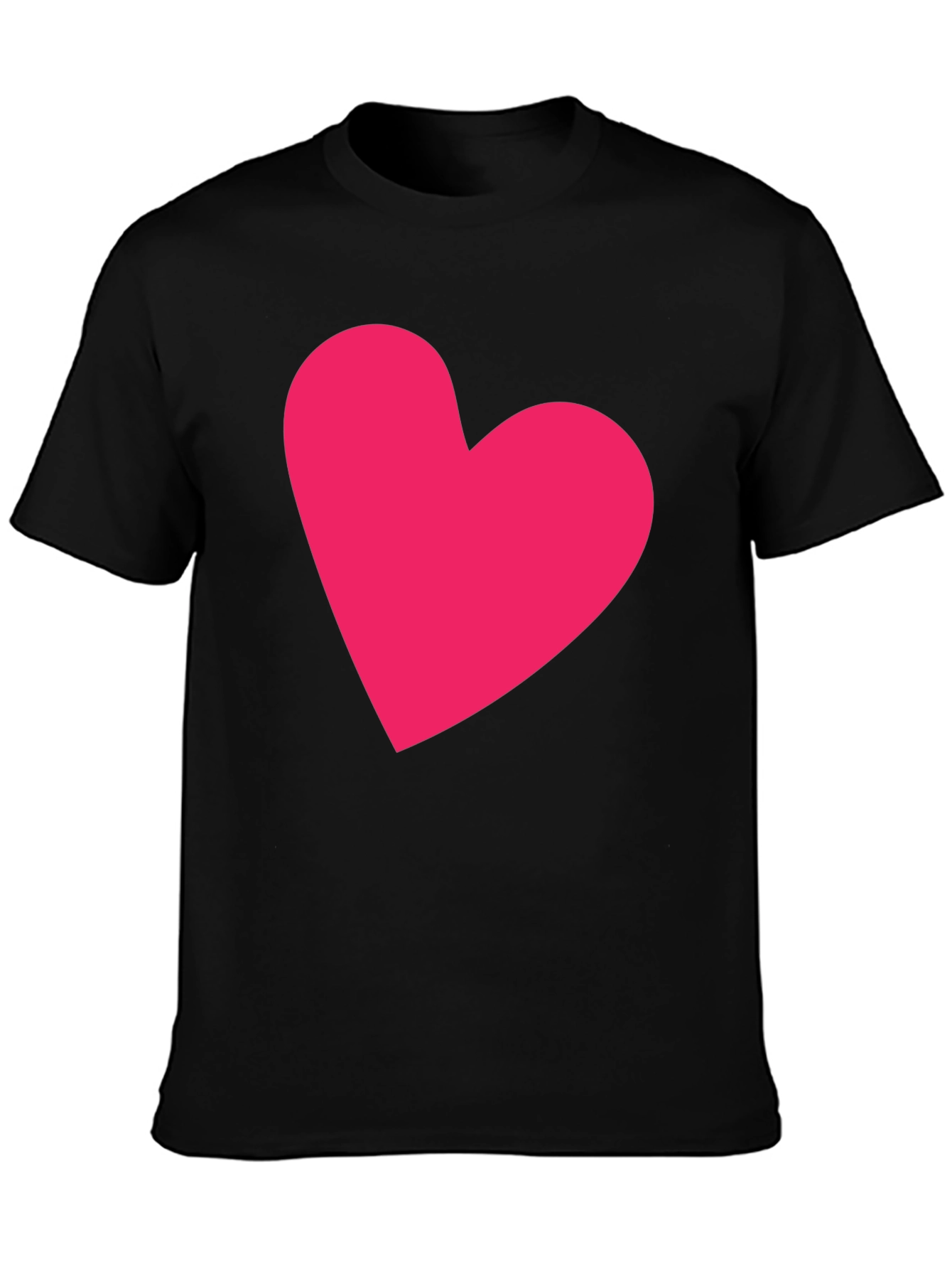 Heart Graphic Tee - Casual Black Cotton T-Shirt