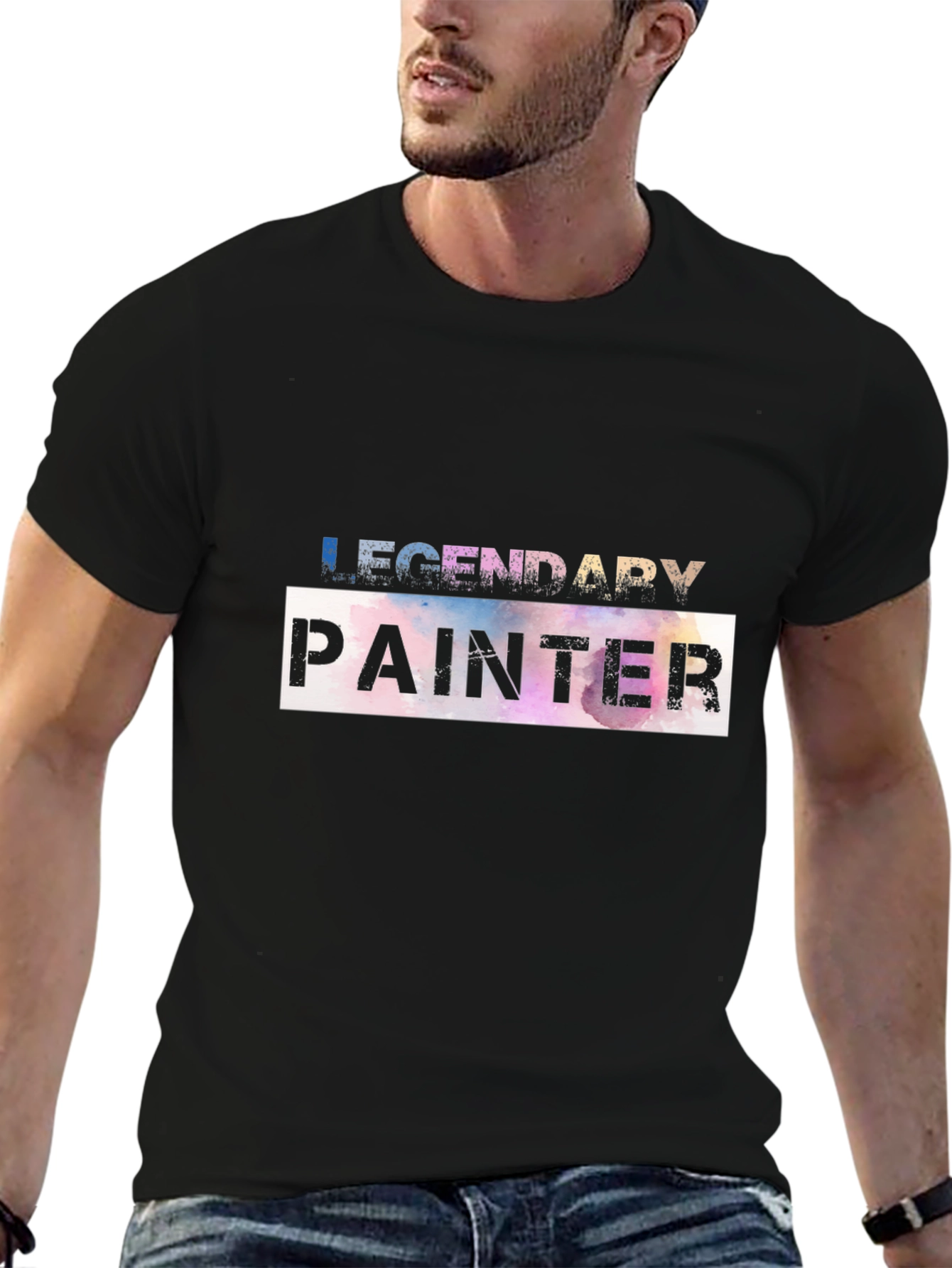 Legendary Painter Graphic Tee - Artistic Black T-Shirt