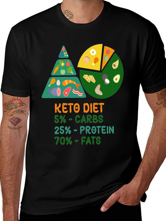 Keto Diet T-Shirt | 5% Carbs 25% Protein 70% Fats