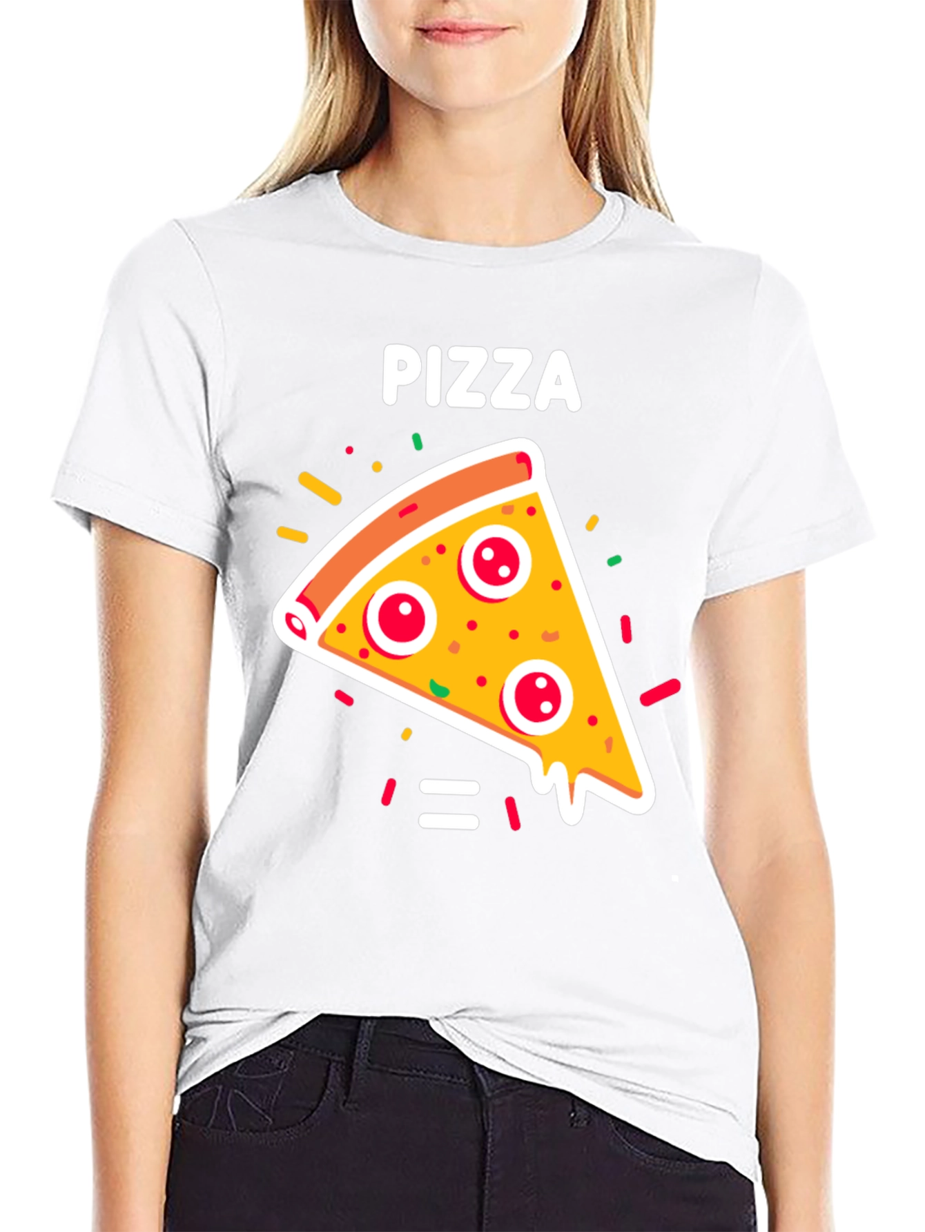 Pizza Slice Graphic Tee - Unisex Black T-Shirt