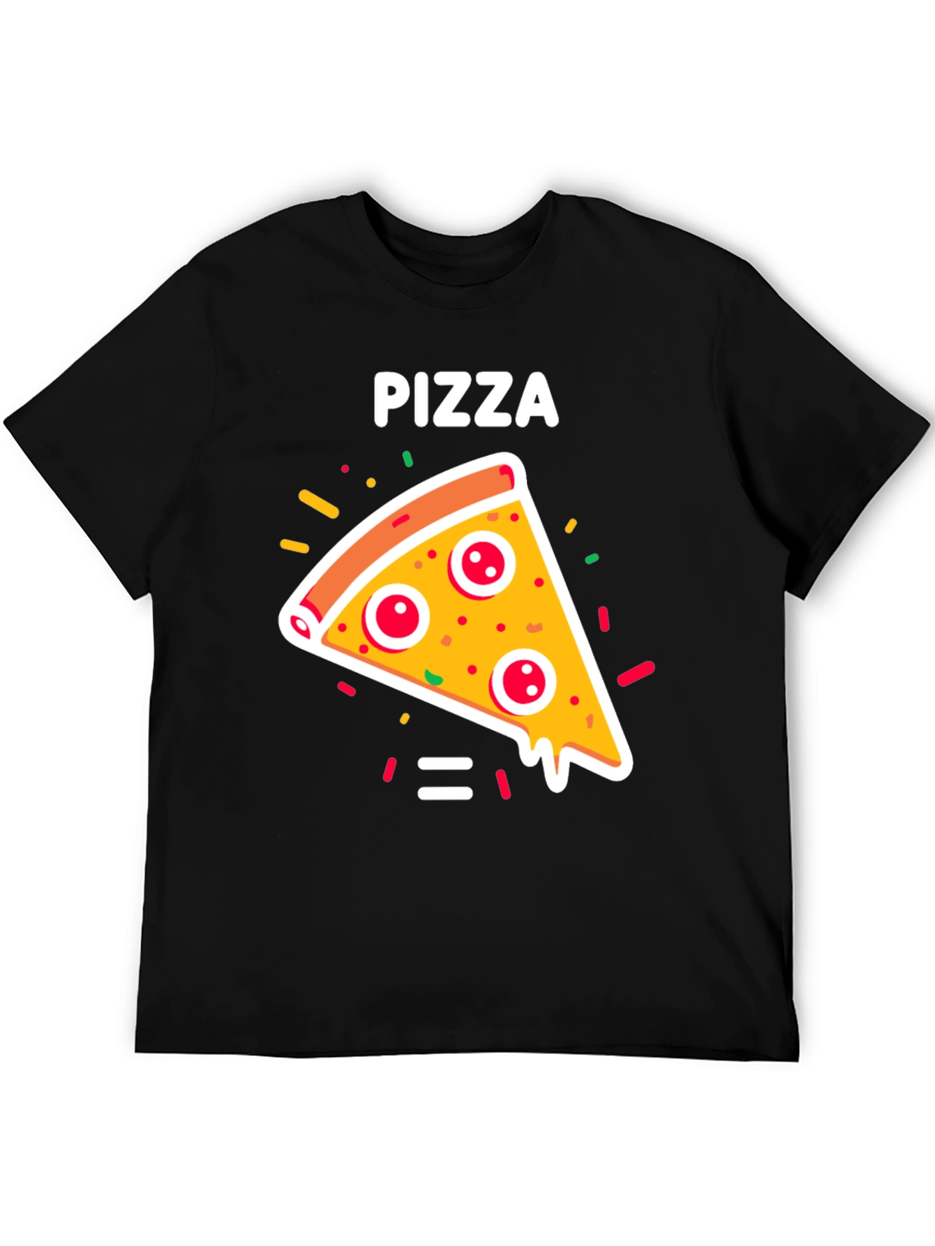 Pizza Slice Graphic Tee - Unisex Black T-Shirt