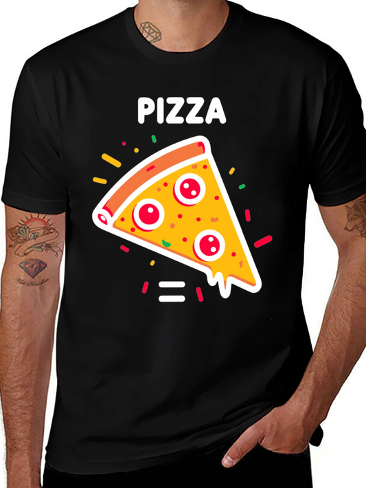 Pizza Slice Graphic Tee - Unisex Black T-Shirt