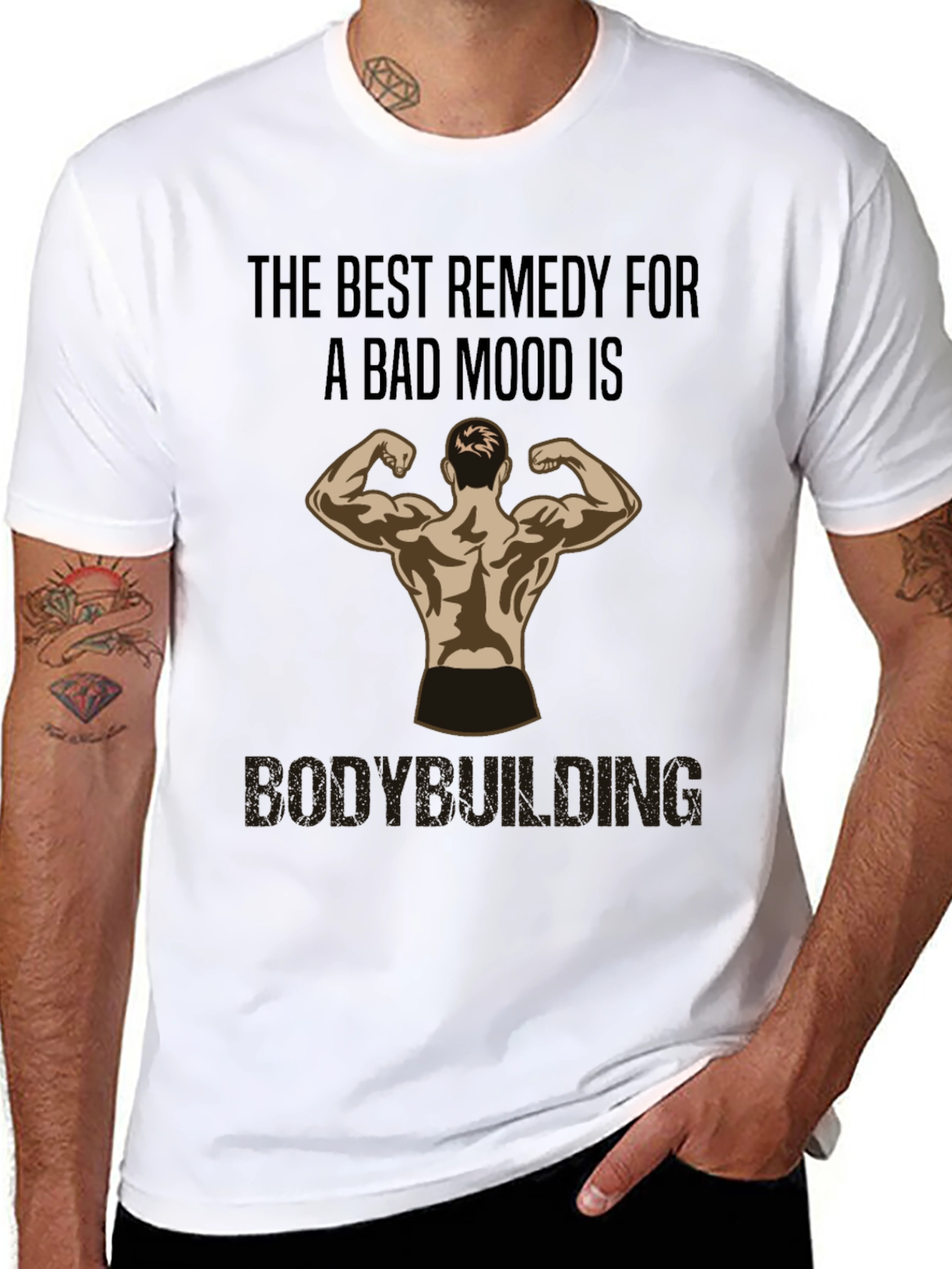 Bodybuilding Remedy T-Shirt - Black Gym Motivation Tee