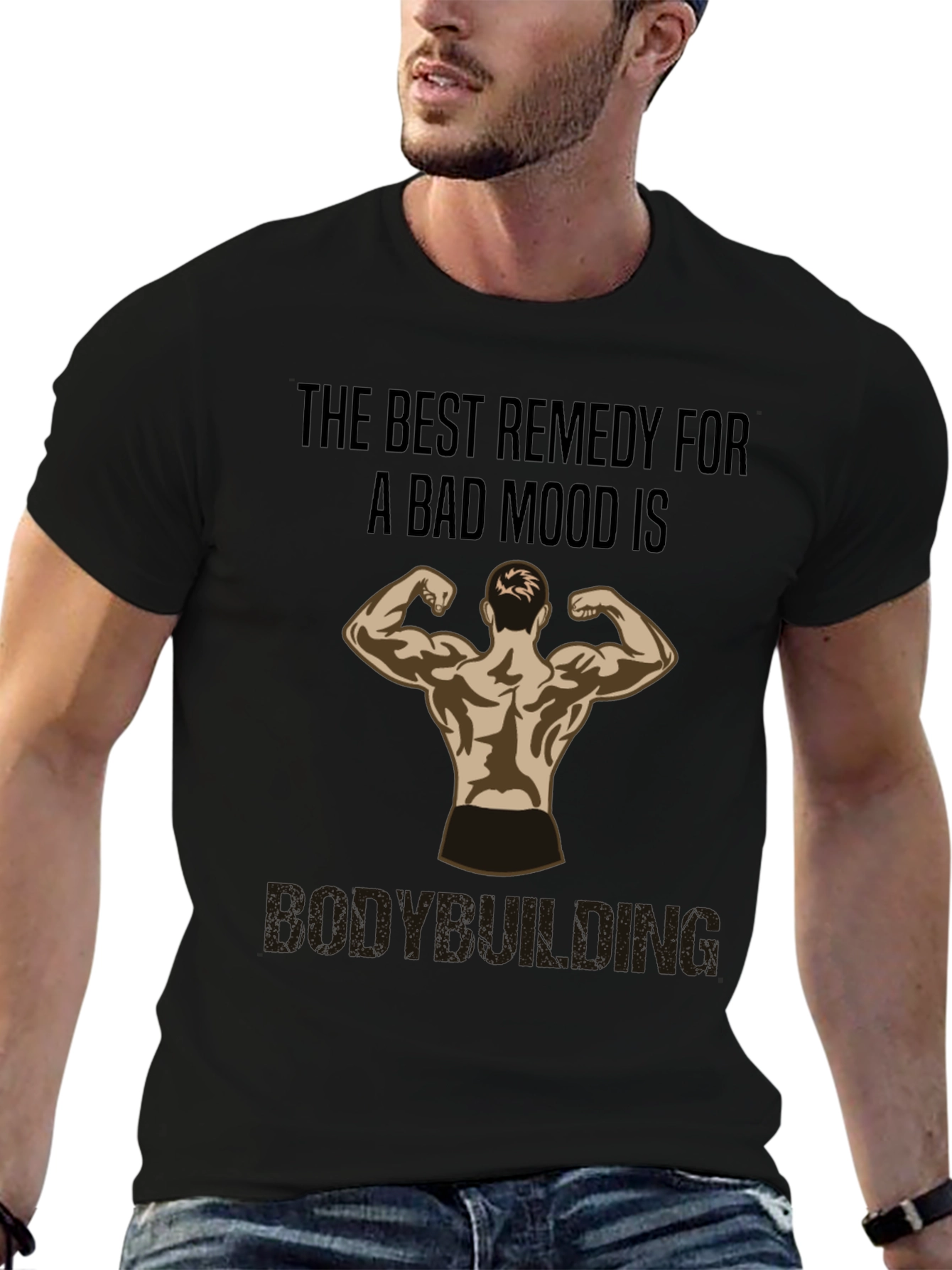 Bodybuilding Remedy T-Shirt - Black Gym Motivation Tee