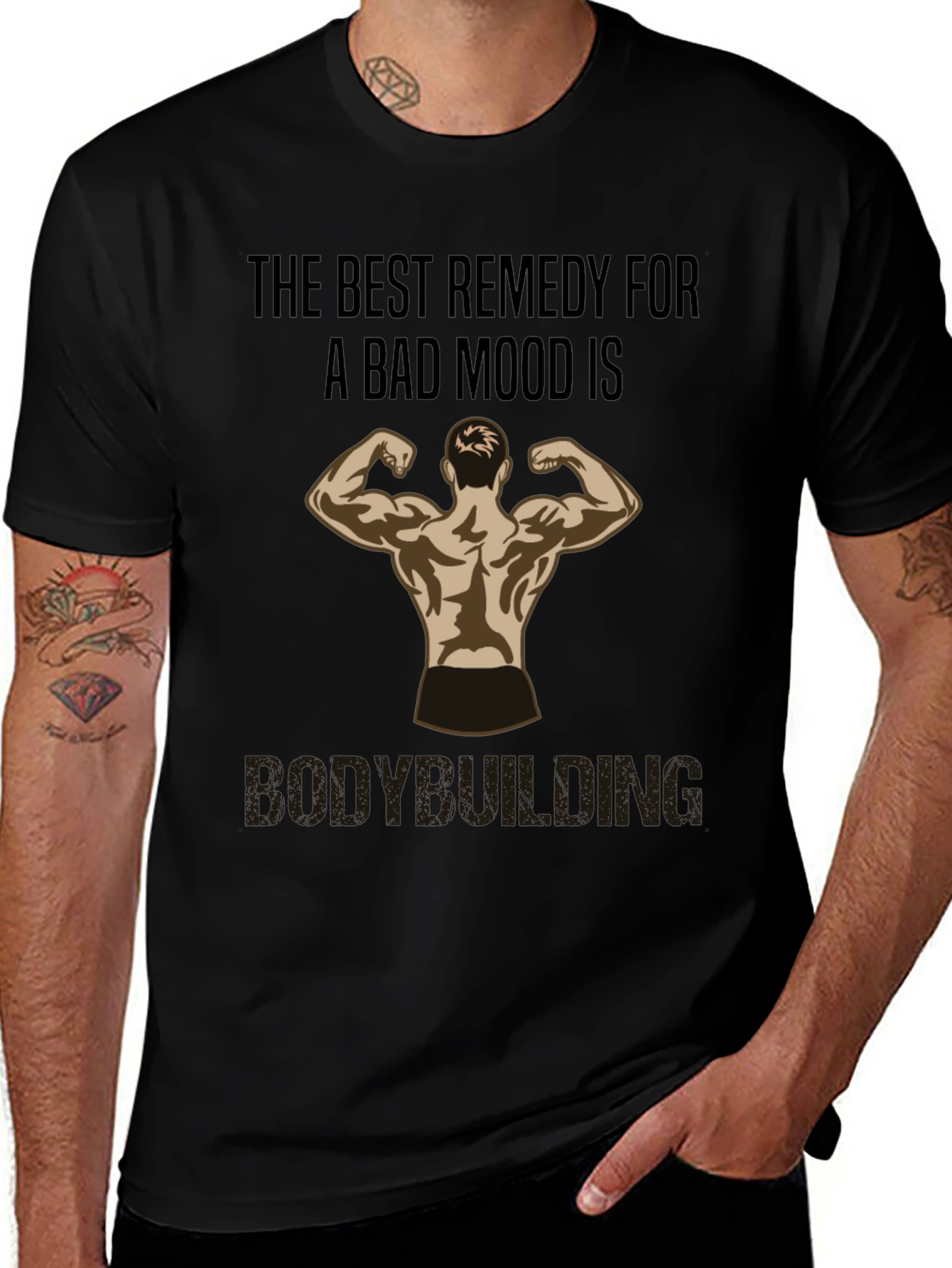 Bodybuilding Remedy T-Shirt - Black Gym Motivation Tee