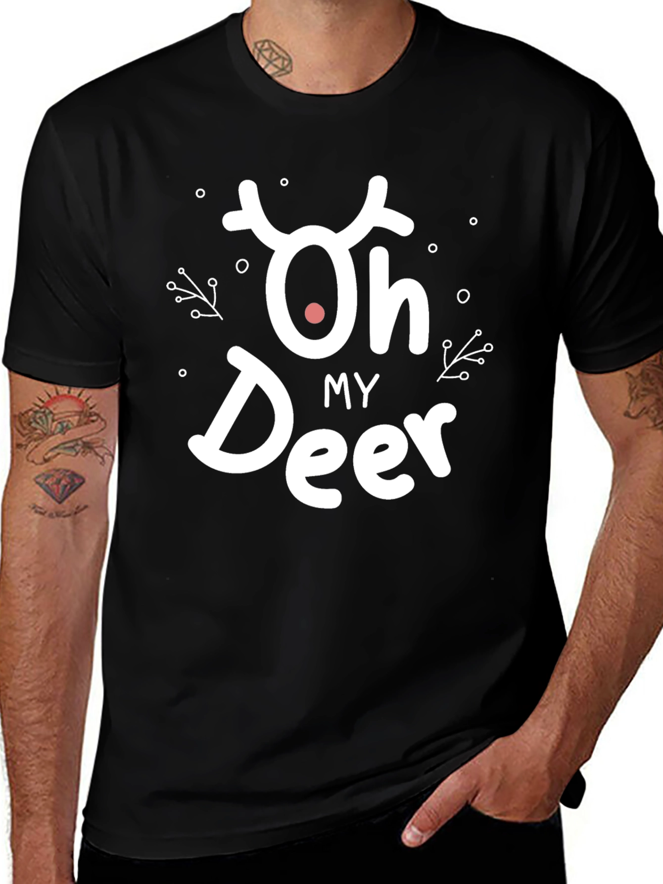 Oh My Deer Christmas Holiday Graphic T-Shirt