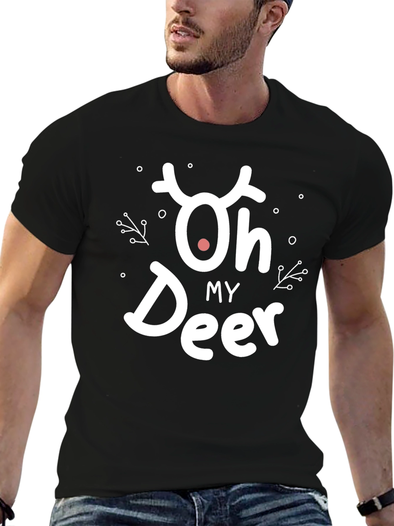 Oh My Deer Christmas Holiday Graphic T-Shirt
