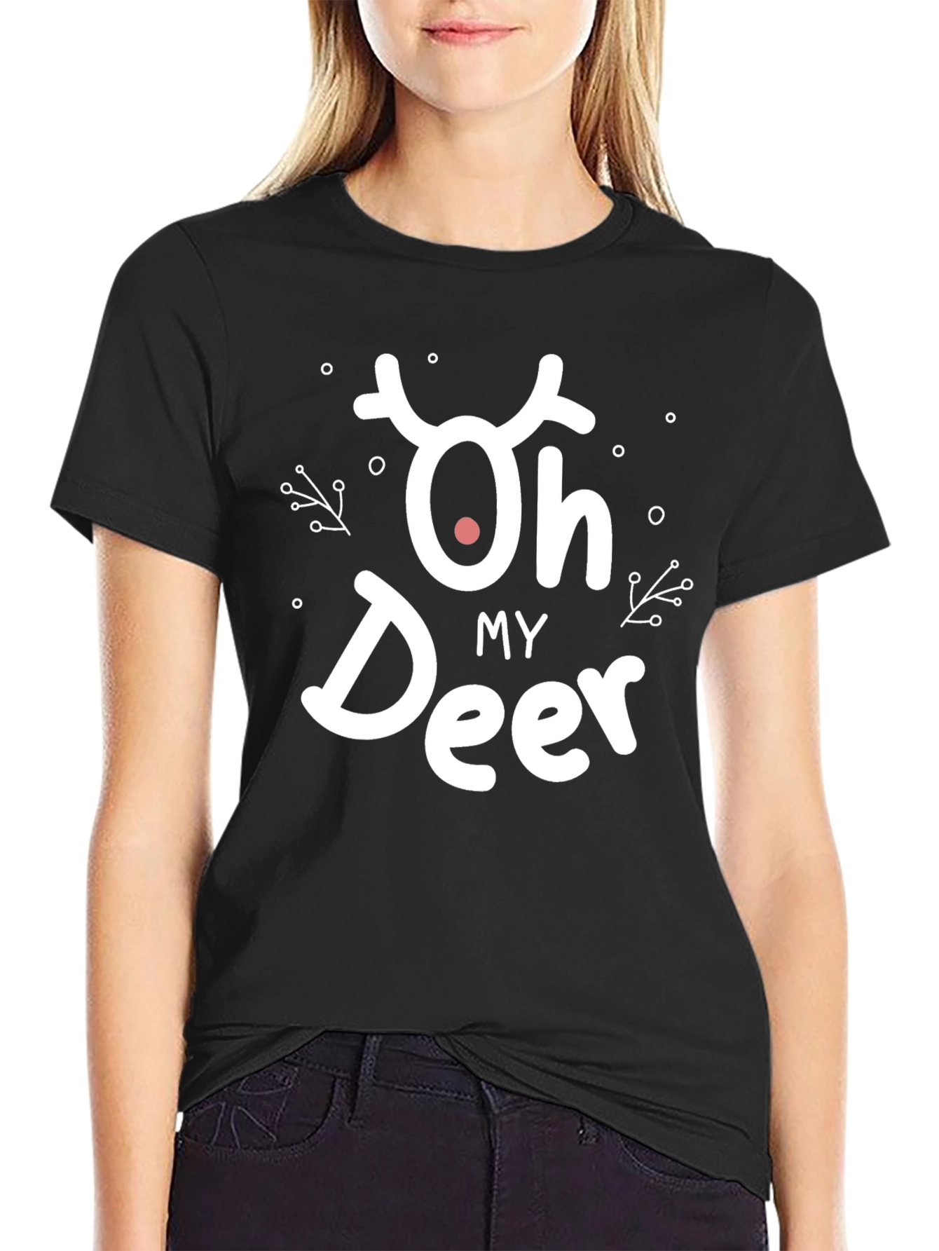 Oh My Deer Christmas Holiday Graphic T-Shirt