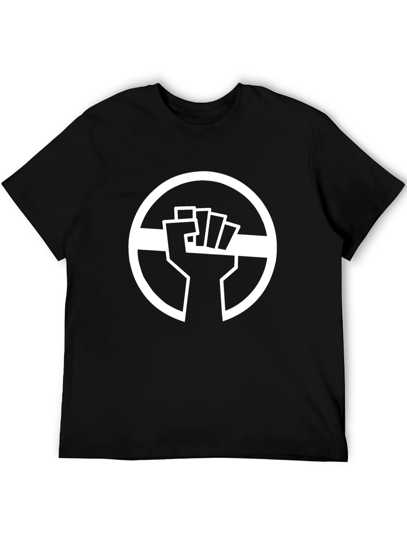 Black Graphic Tee - Raised Fist Circle Design