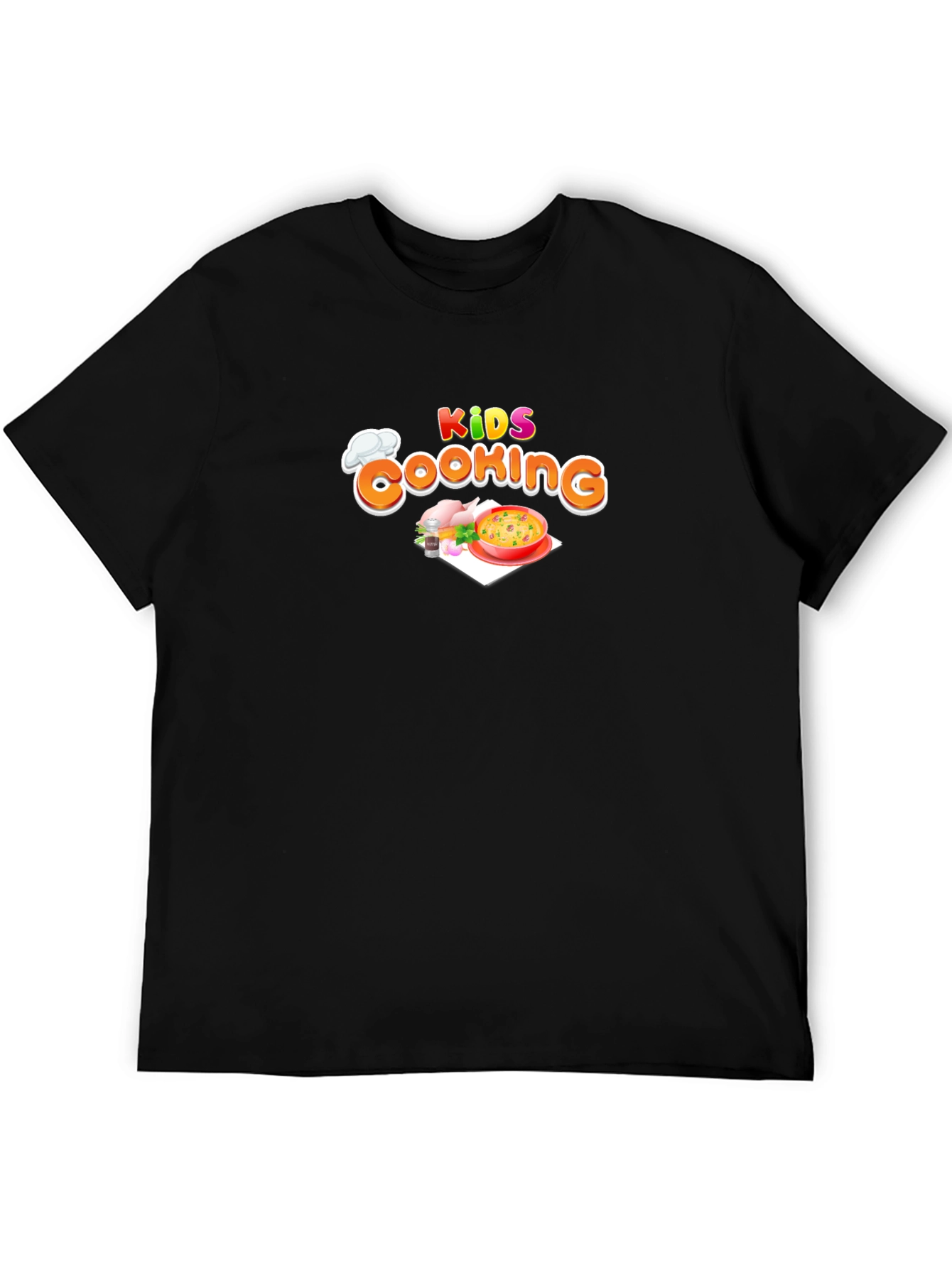 Kids Cooking Black Graphic T-Shirt