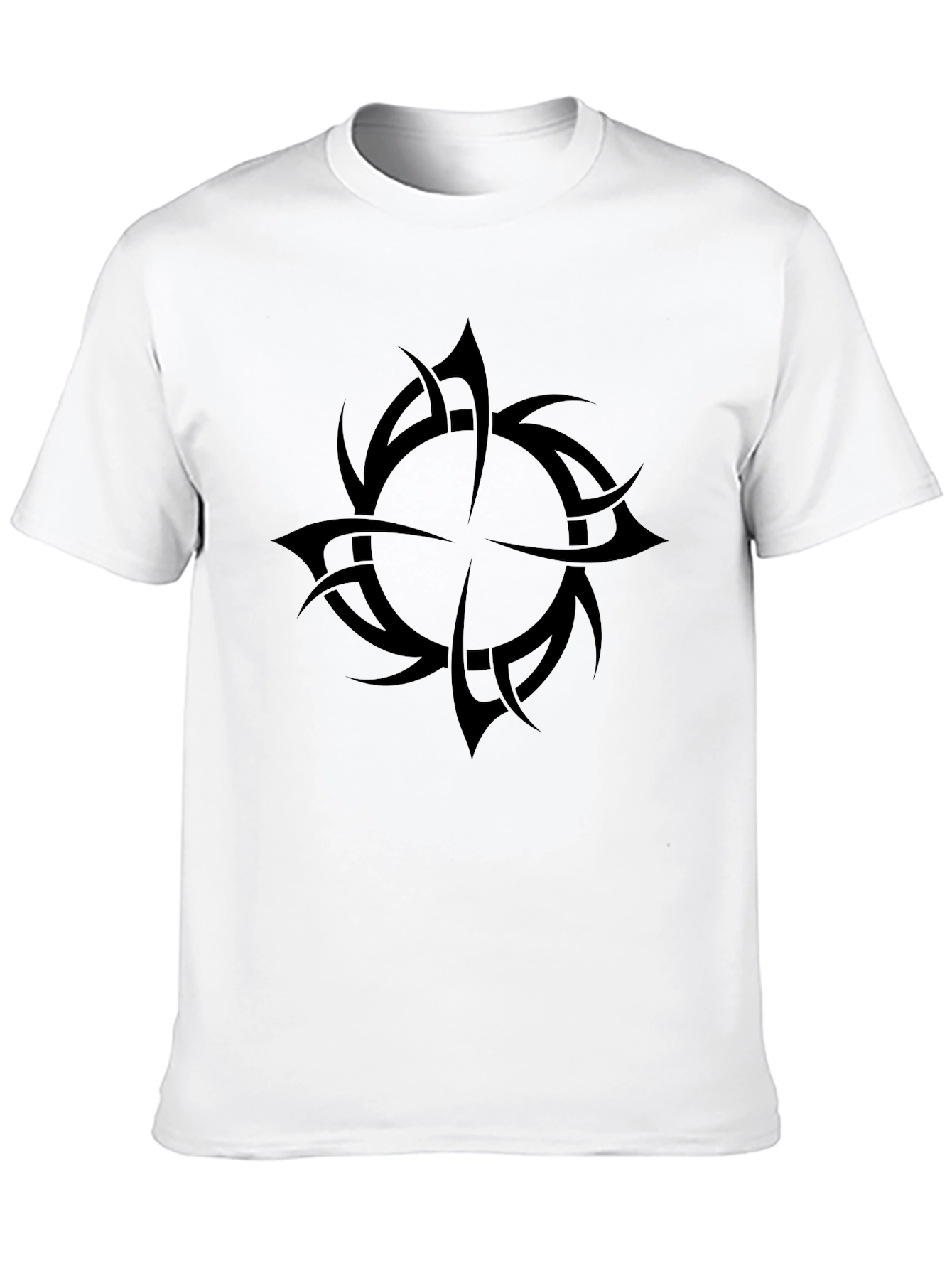 Mens Black Tribal Design T-Shirt