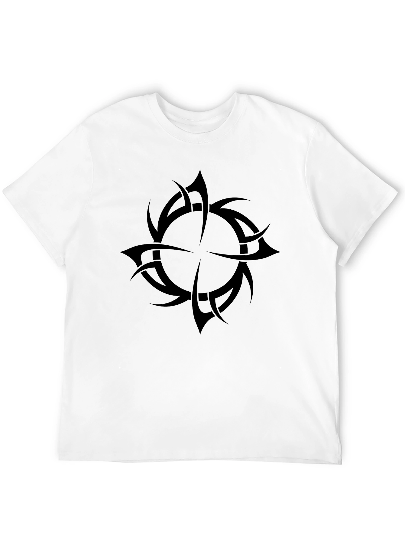 Mens Black Tribal Design T-Shirt