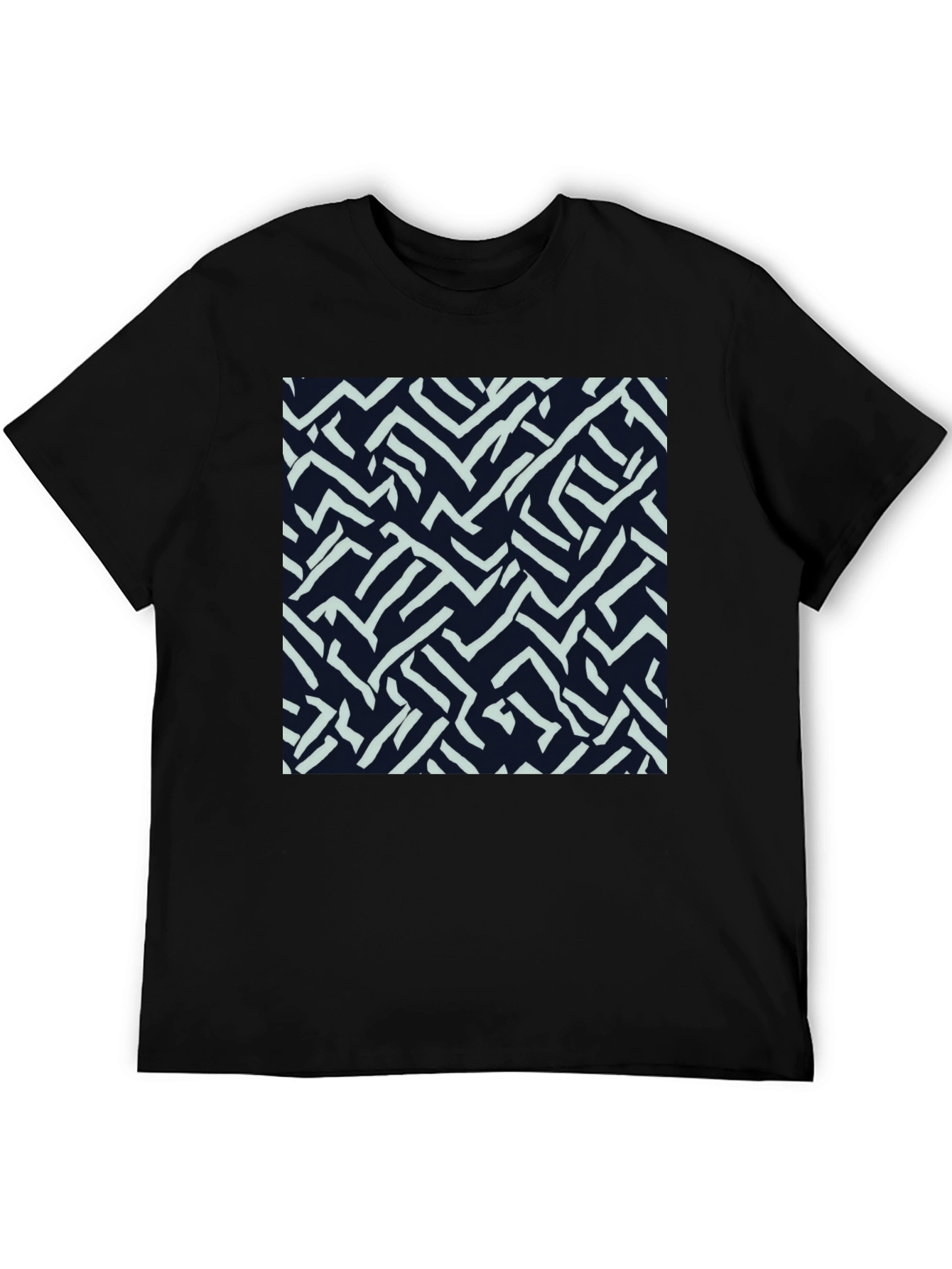 Abstract Labyrinth Print Tee - Modern Casual Style