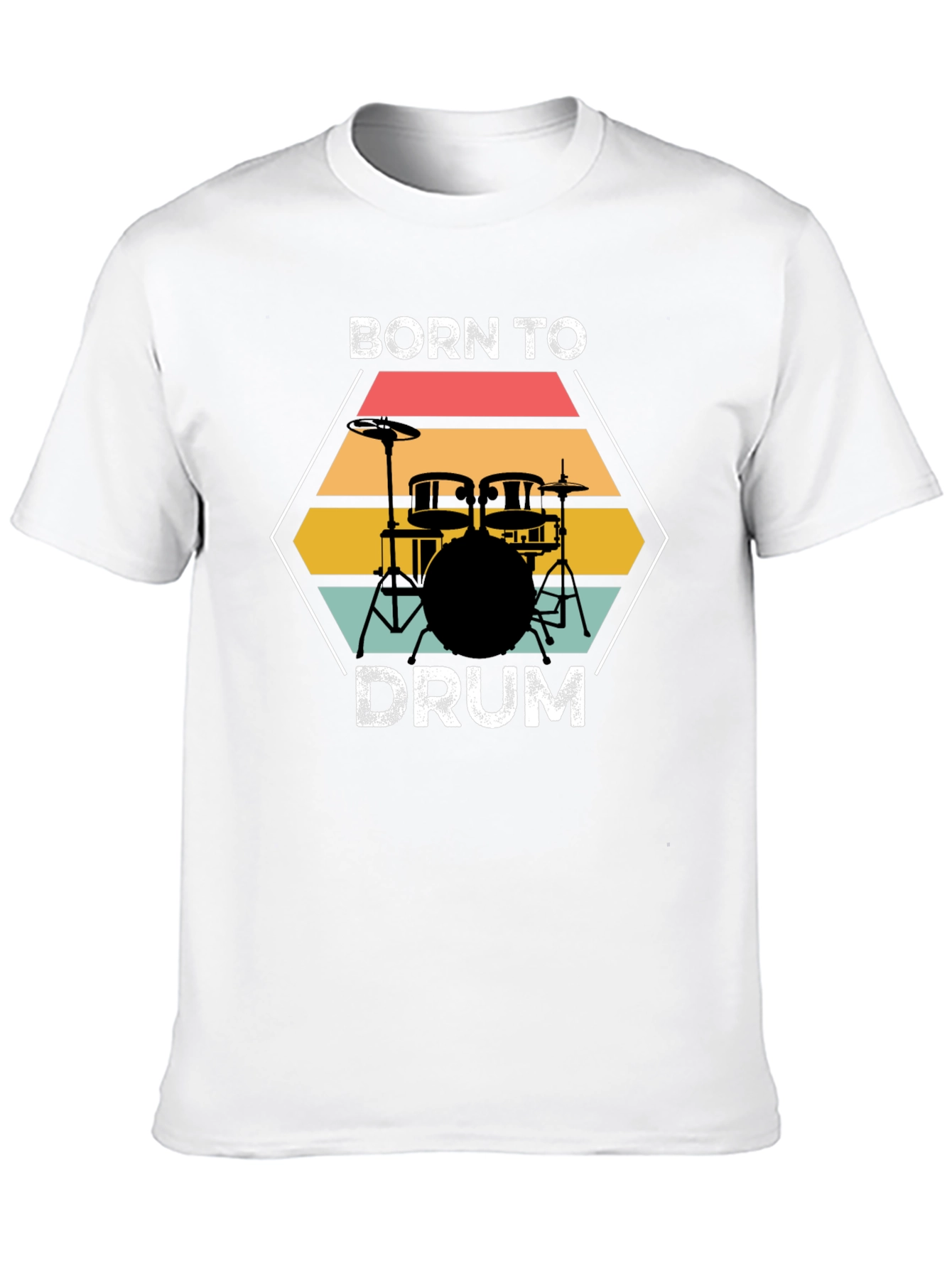 Born to Drum Black T-Shirt Music Lover Tee