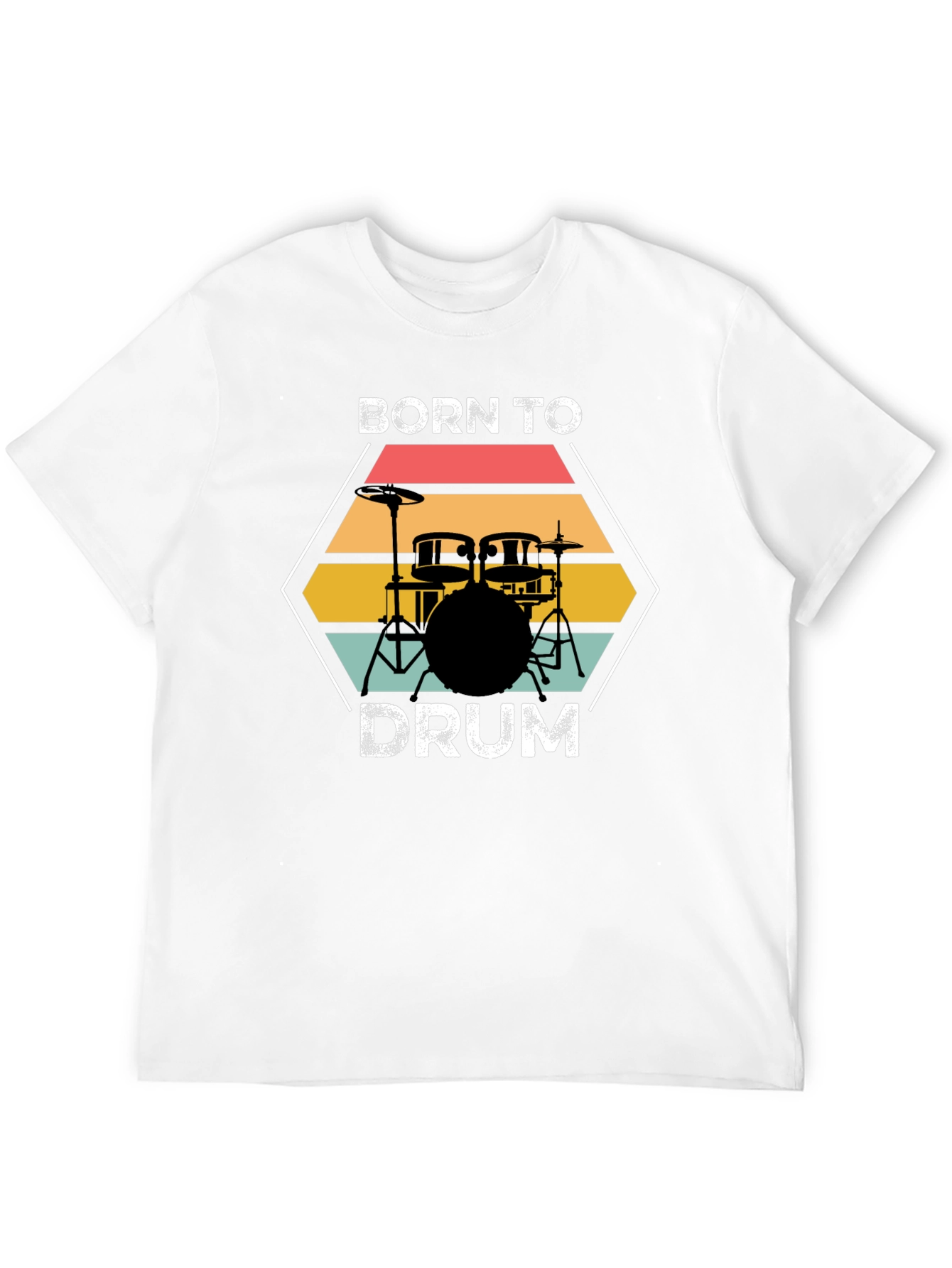 Born to Drum Black T-Shirt Music Lover Tee