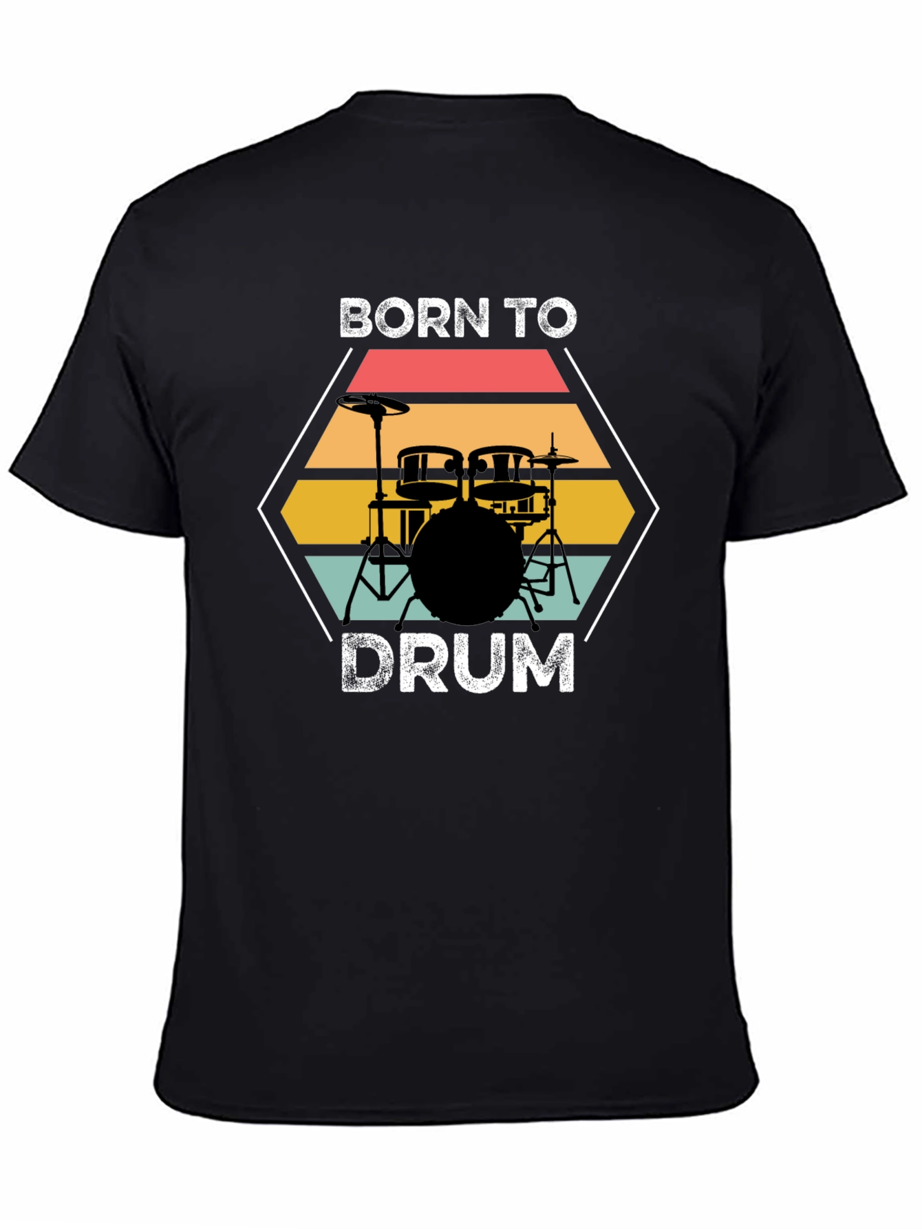 Born to Drum Black T-Shirt Music Lover Tee
