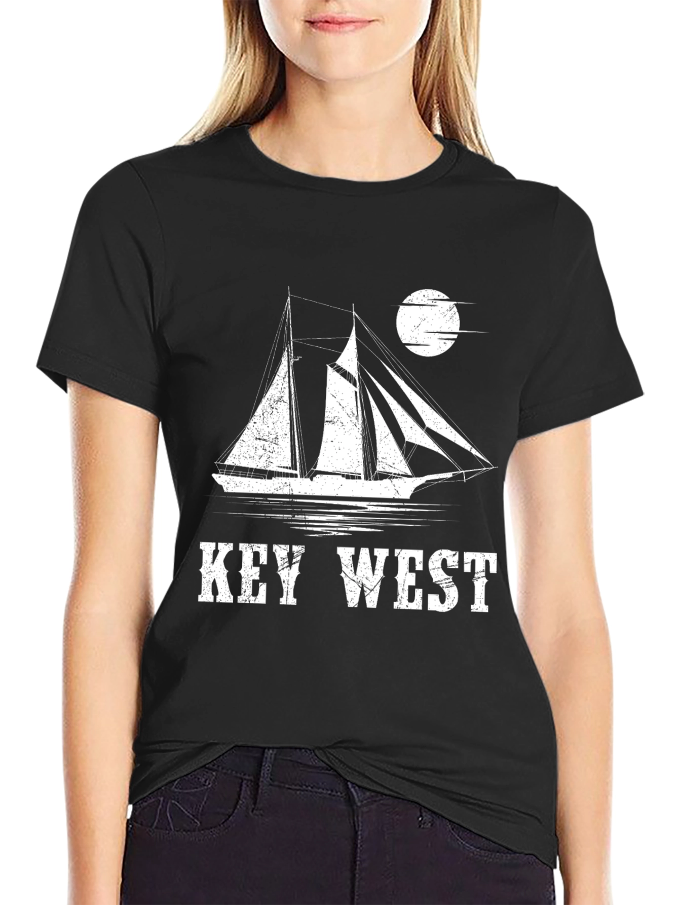 Key West Sailboat Graphic Tee - Black