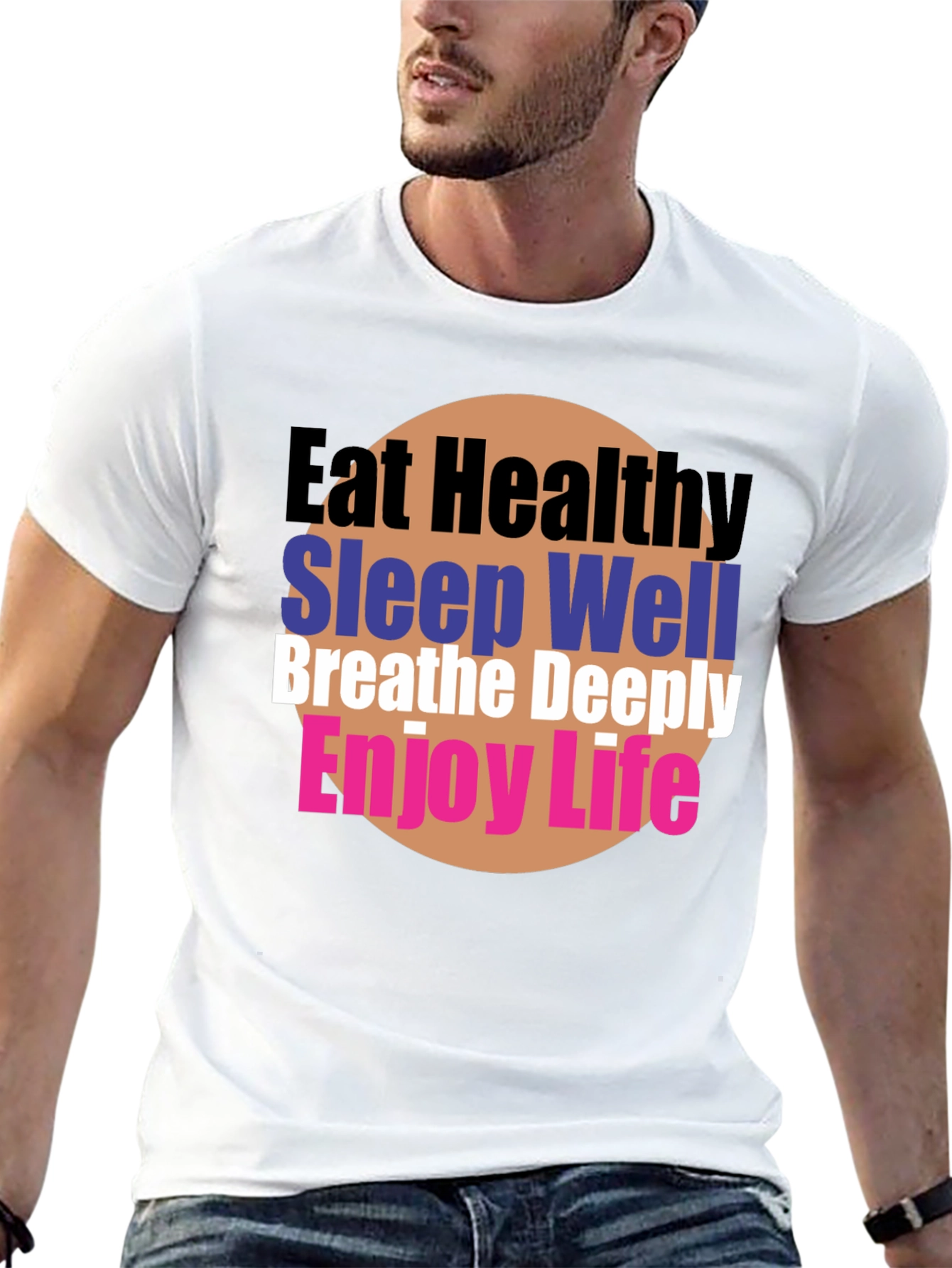Eat Healthy Graphic Tee - Positive Lifestyle Shirt