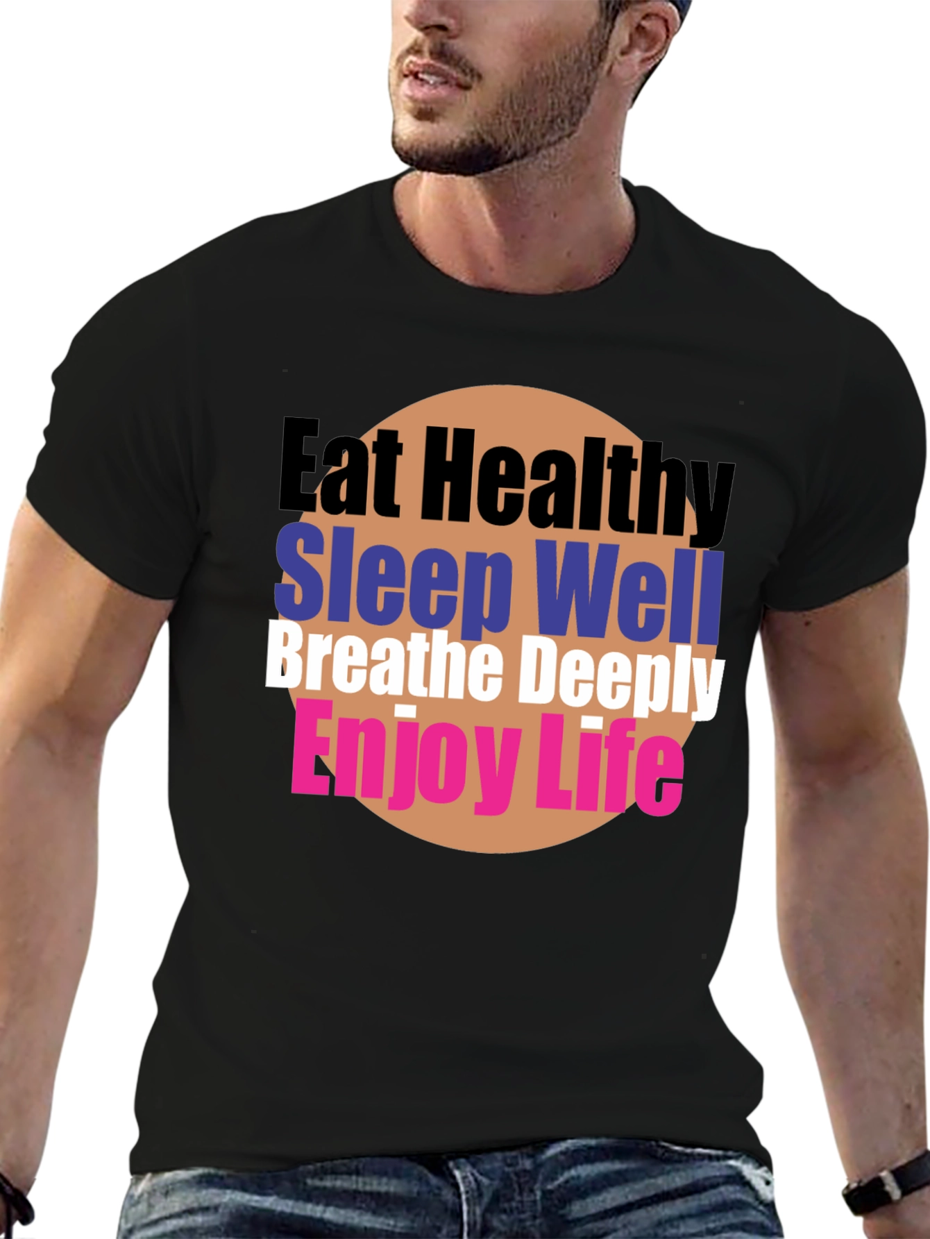 Eat Healthy Graphic Tee - Positive Lifestyle Shirt