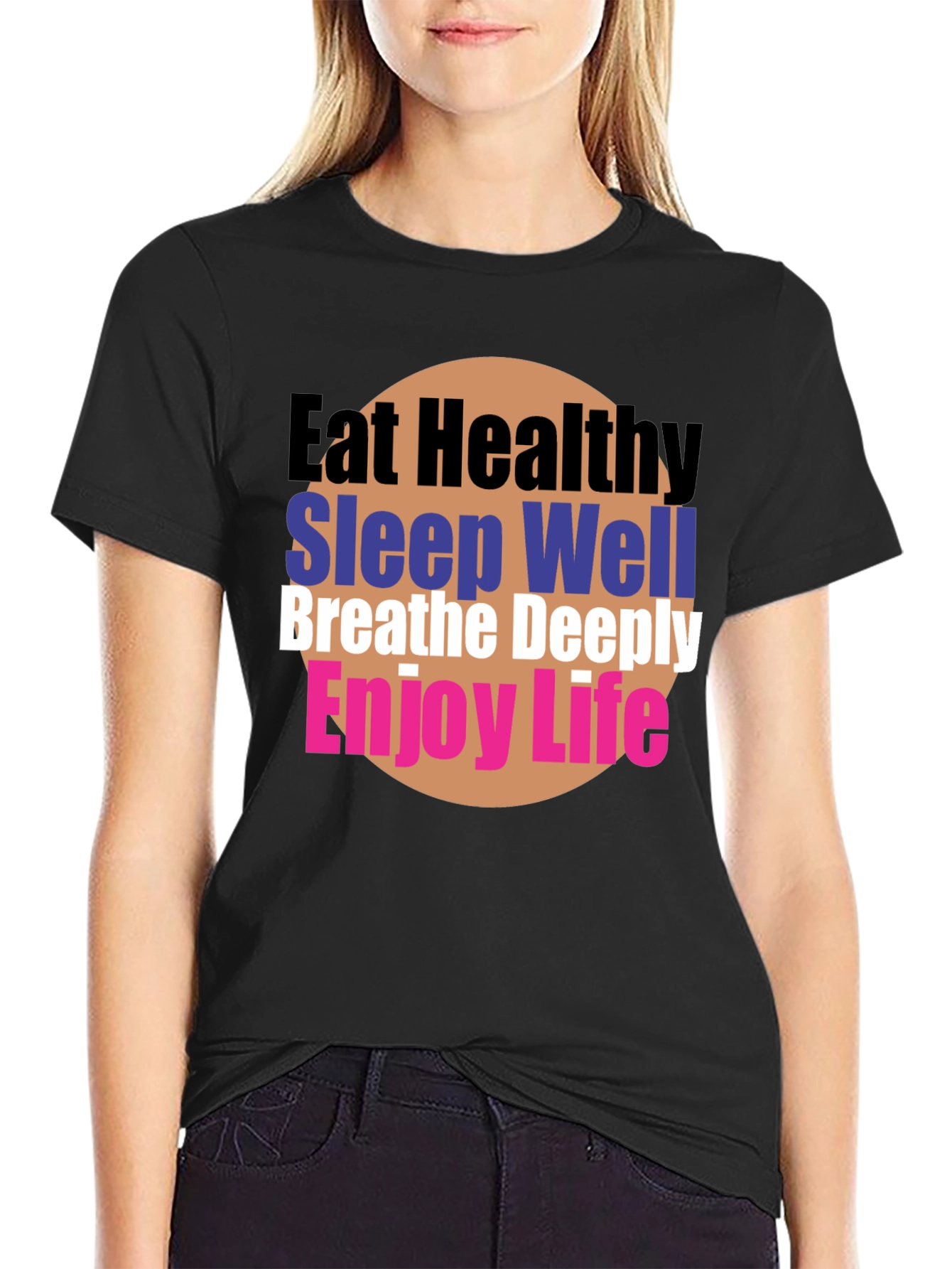 Eat Healthy Graphic Tee - Positive Lifestyle Shirt