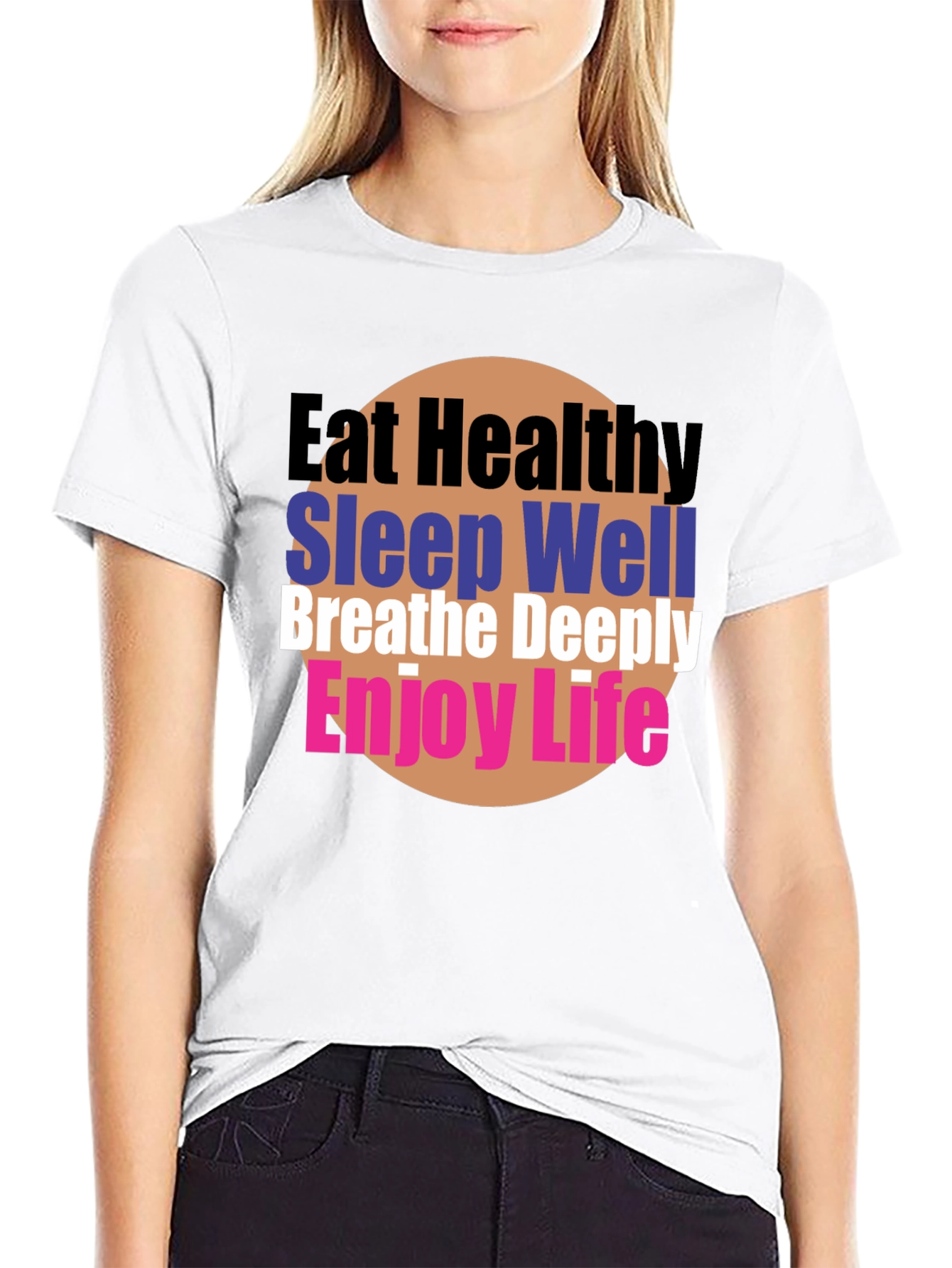 Eat Healthy Graphic Tee - Positive Lifestyle Shirt