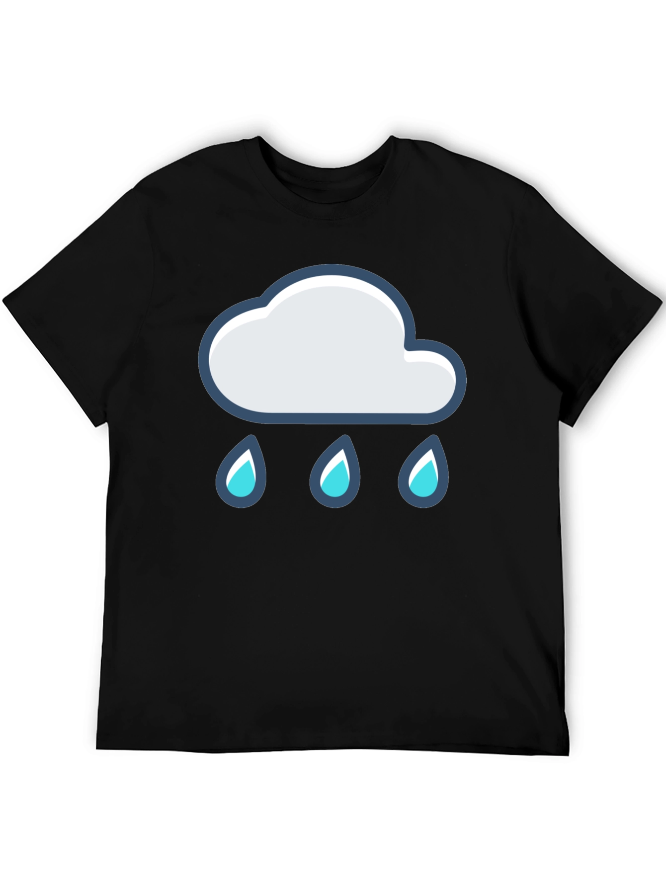 Cloud Rain T-Shirt - Black Cotton Tee