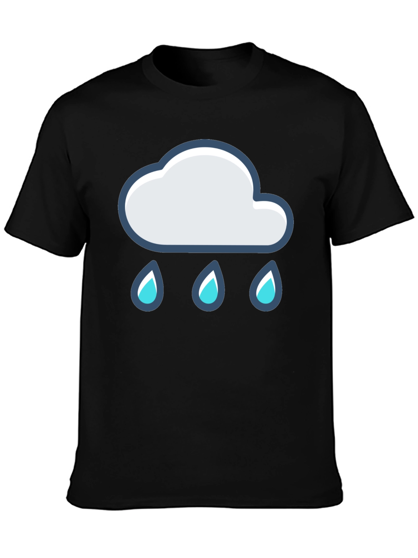 Cloud Rain T-Shirt - Black Cotton Tee